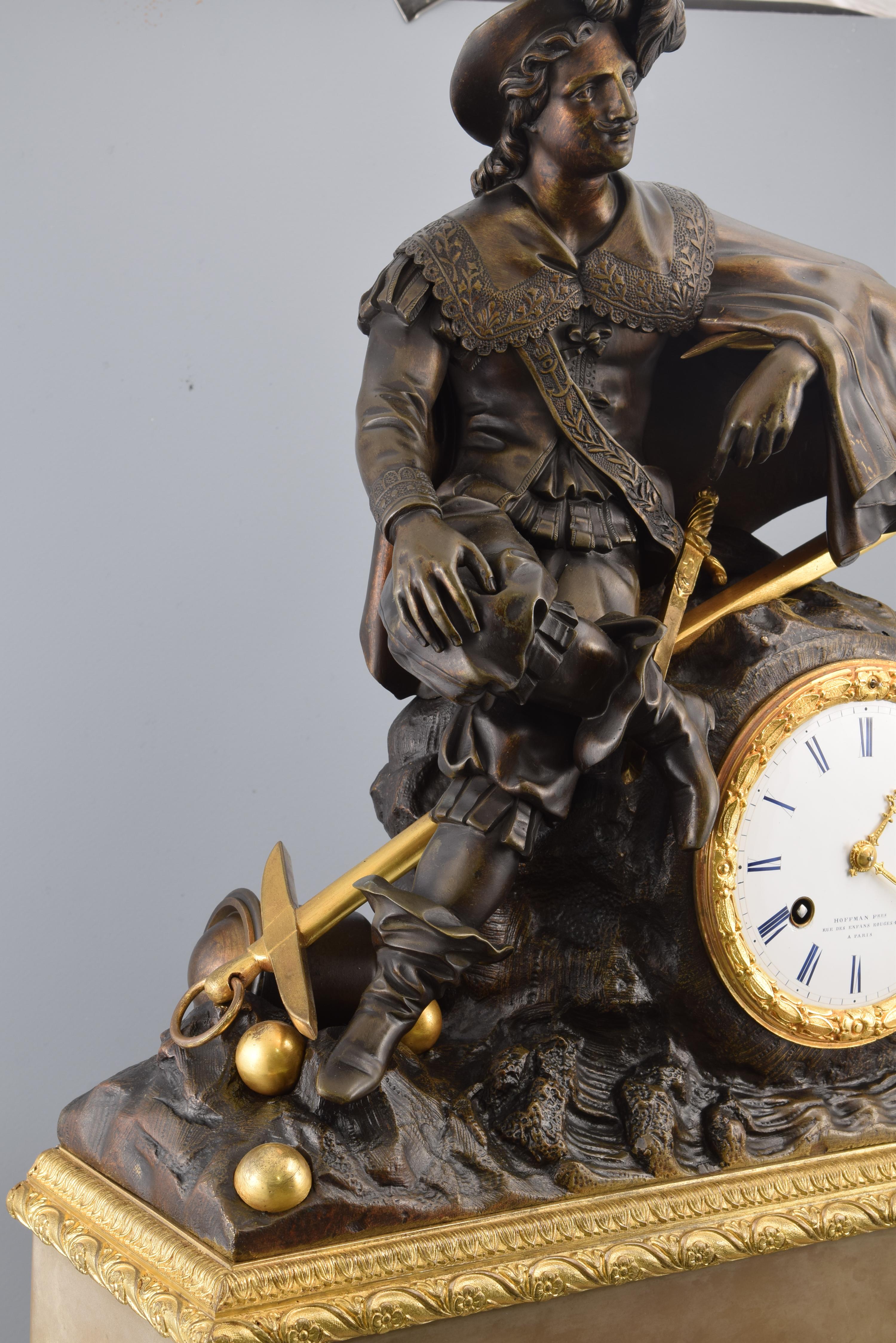 Bronze Mantel Clock, 19th Century 2