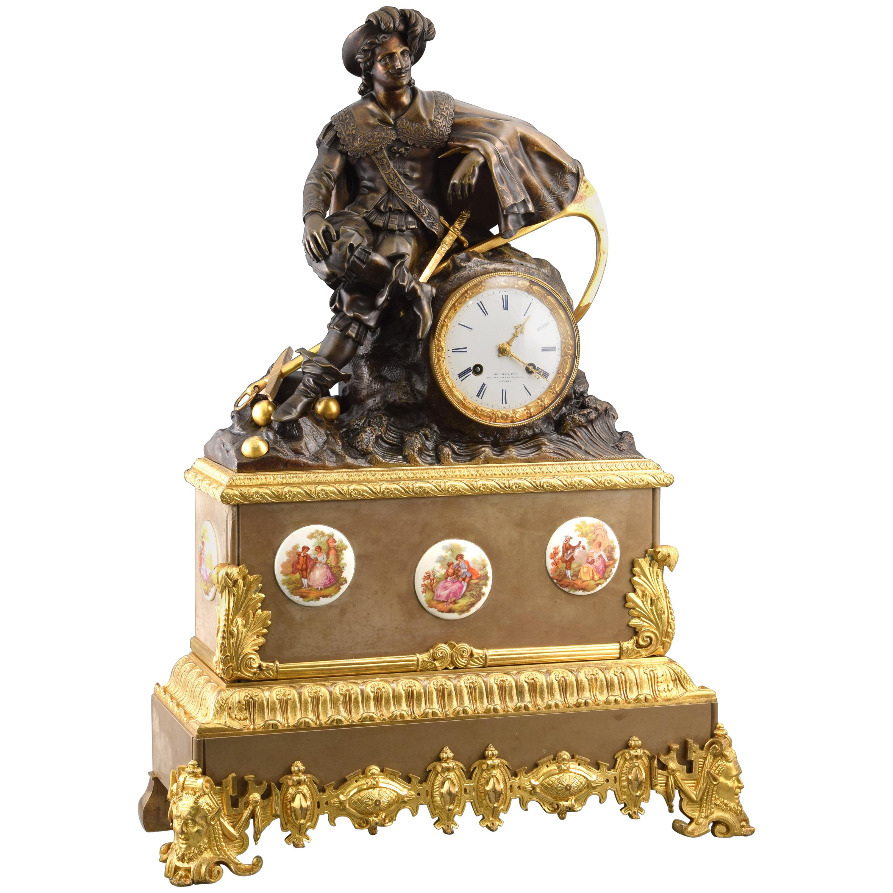 Bronze Mantel Clock, 19th Century