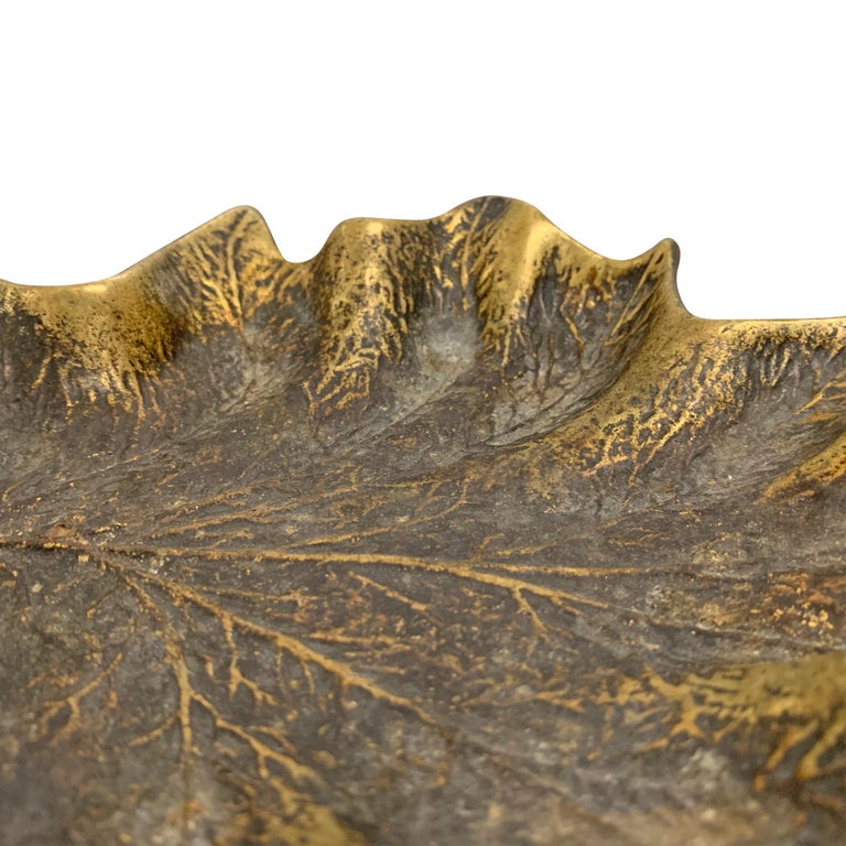 Bronze Maple Leaf Dish For Sale at 1stDibs | maple leaf dishes