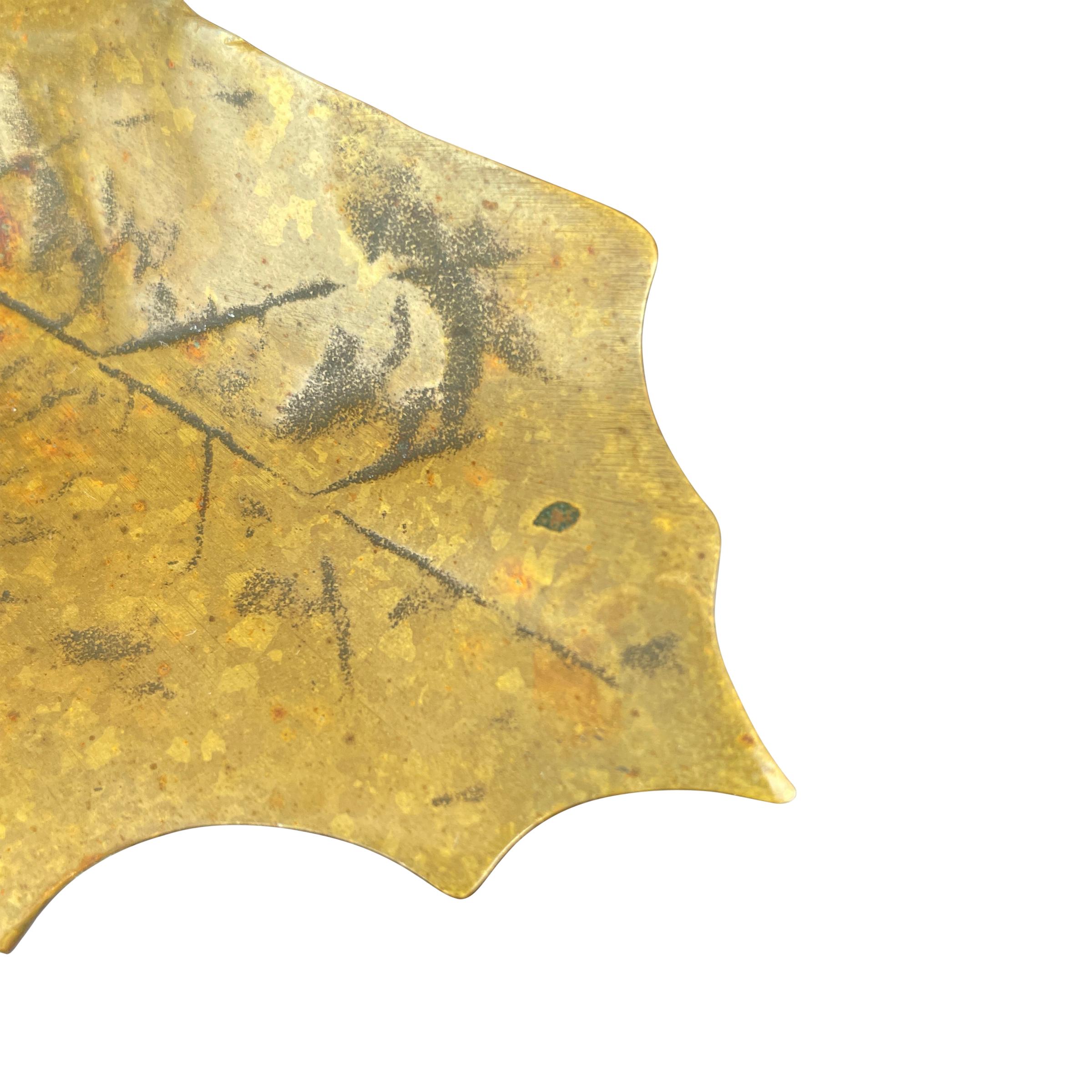 20th Century Bronze Maple Leaf Dish For Sale