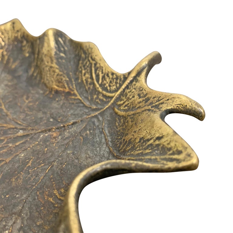 Bronze Maple Leaf Dish For Sale at 1stDibs | maple leaf dishes