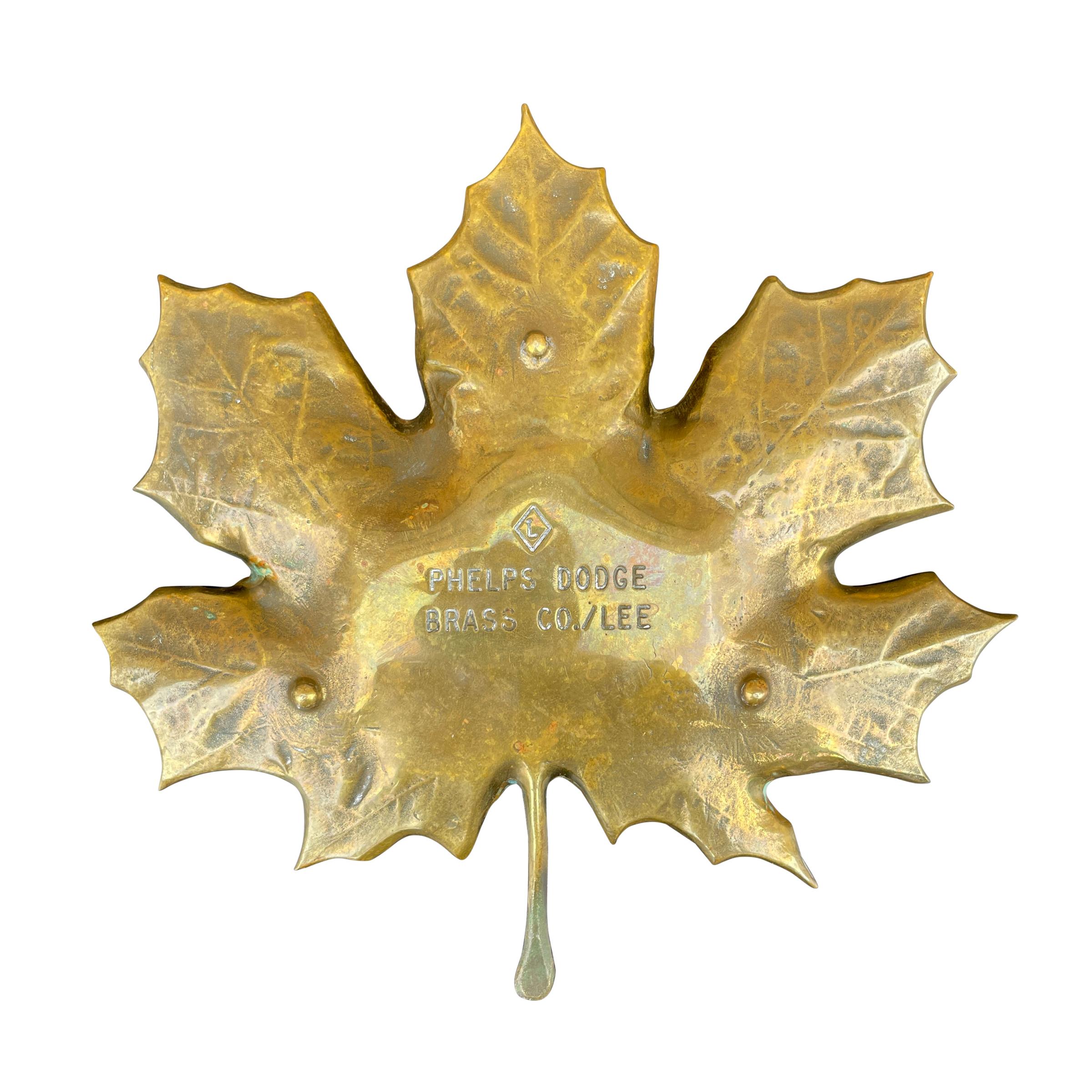 Bronze Maple Leaf Dish For Sale 1