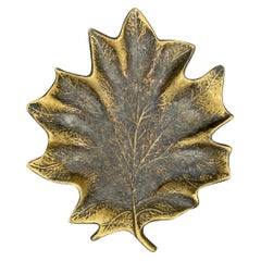 Vintage Bronze Maple Leaf Dish