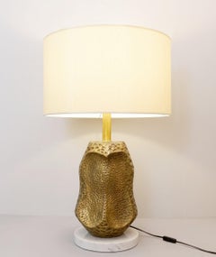 Bronze, Marble and Brass Large Sculpture Table Lamp