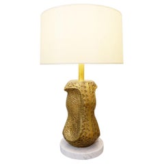 Bronze, Marble and Brass Large Sculpture Table Lamp