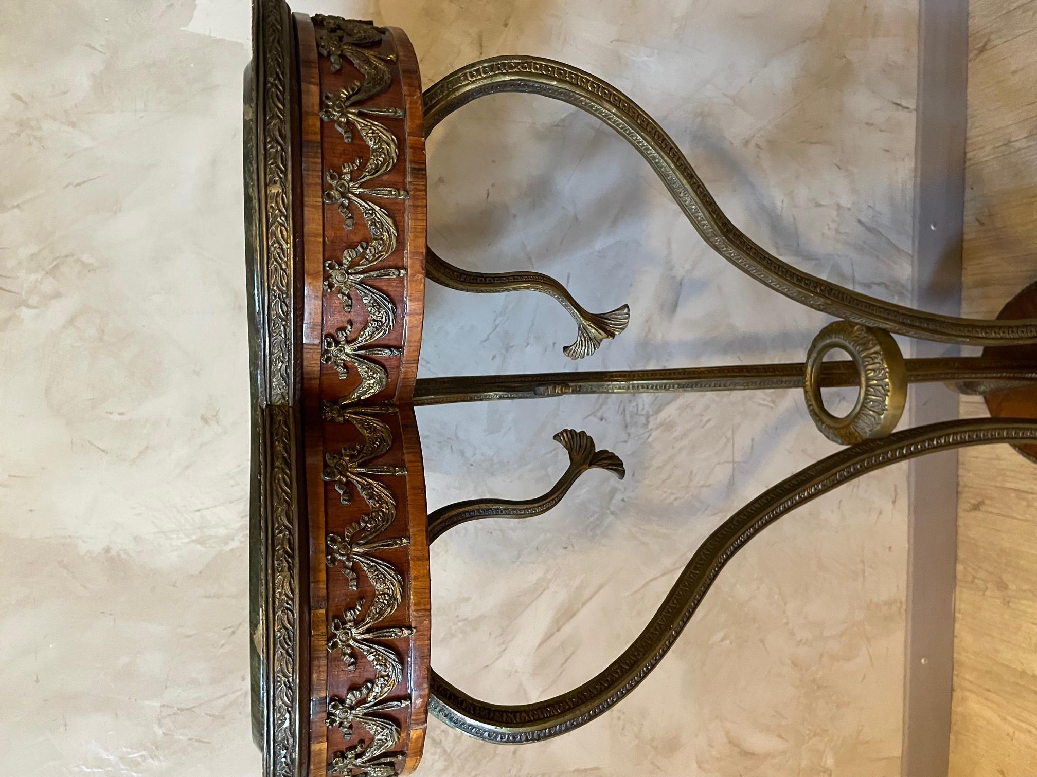 Bronze, Marble and Veneer Walnut Empire Style Column 9