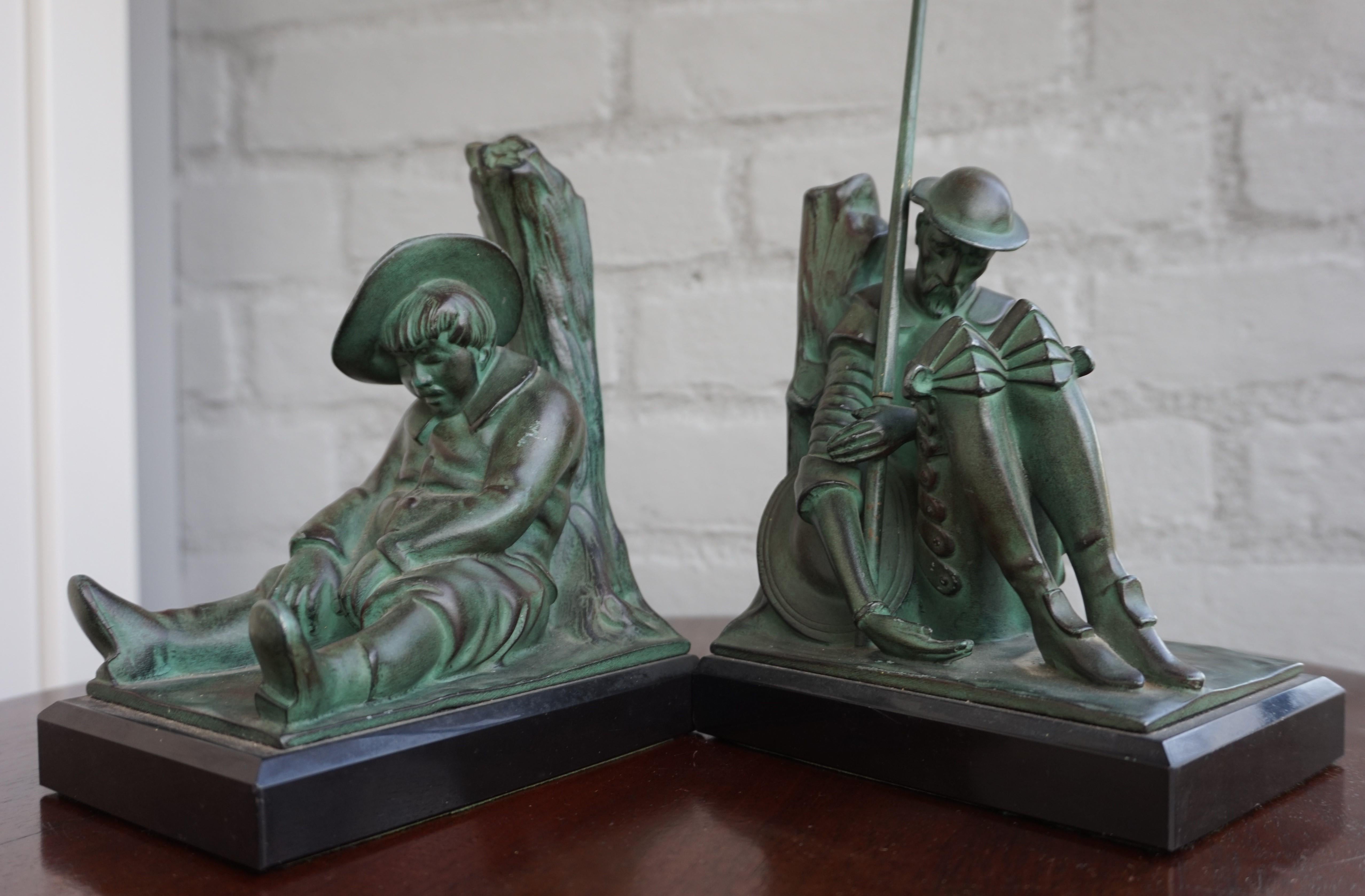 Designed by Janle and handcrafted at the Max Le Verrier foundry in France.

If you are looking for a stylish, top quality made and practical pair of bookends then these rare ones could be perfect for you. The taller and slimmer figure obviously is