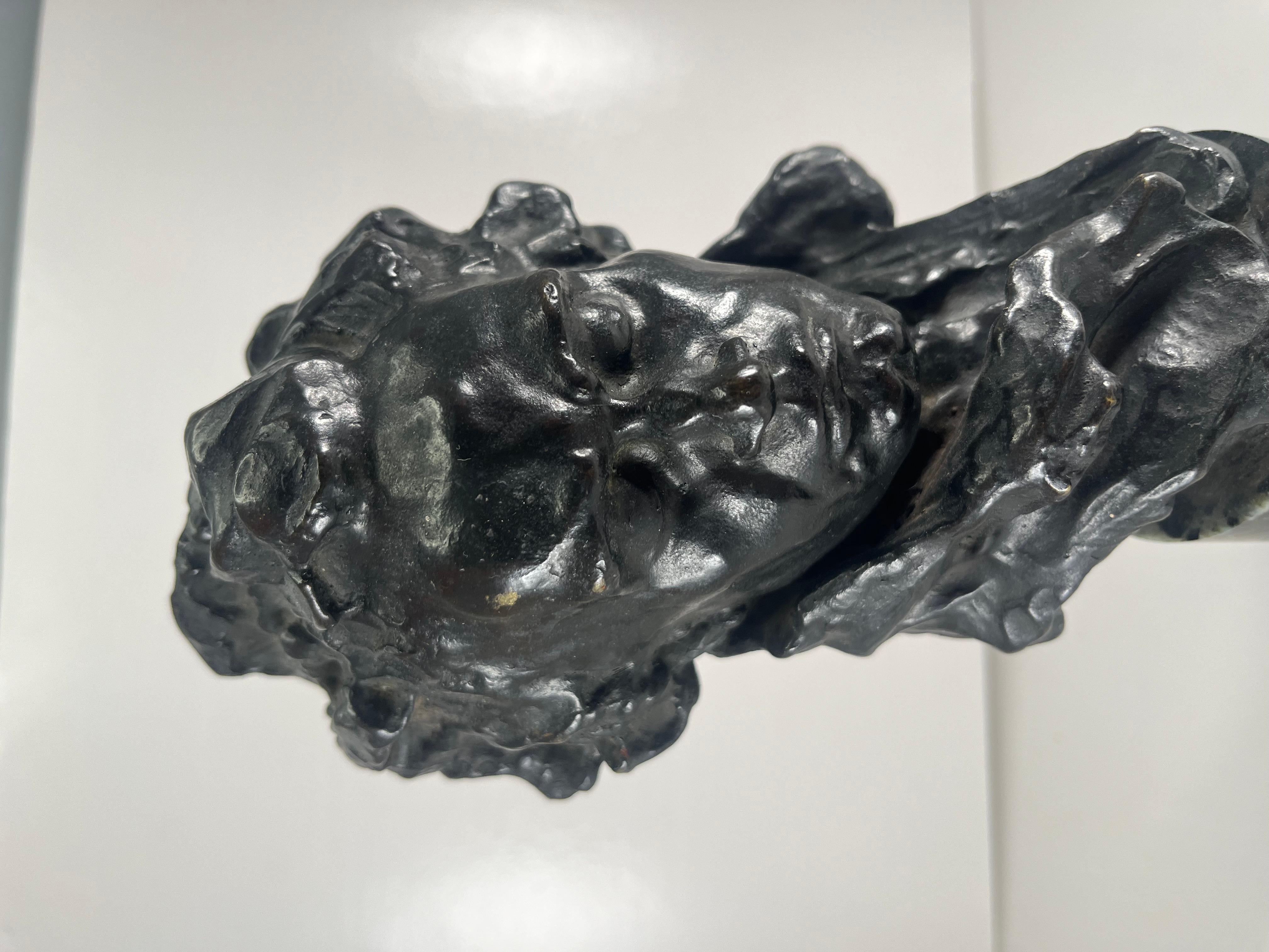 Busto di Beethoven in bronzo e marmo firmato Alfredo Pine & Paris Foundry Circa 1915 in vendita 4