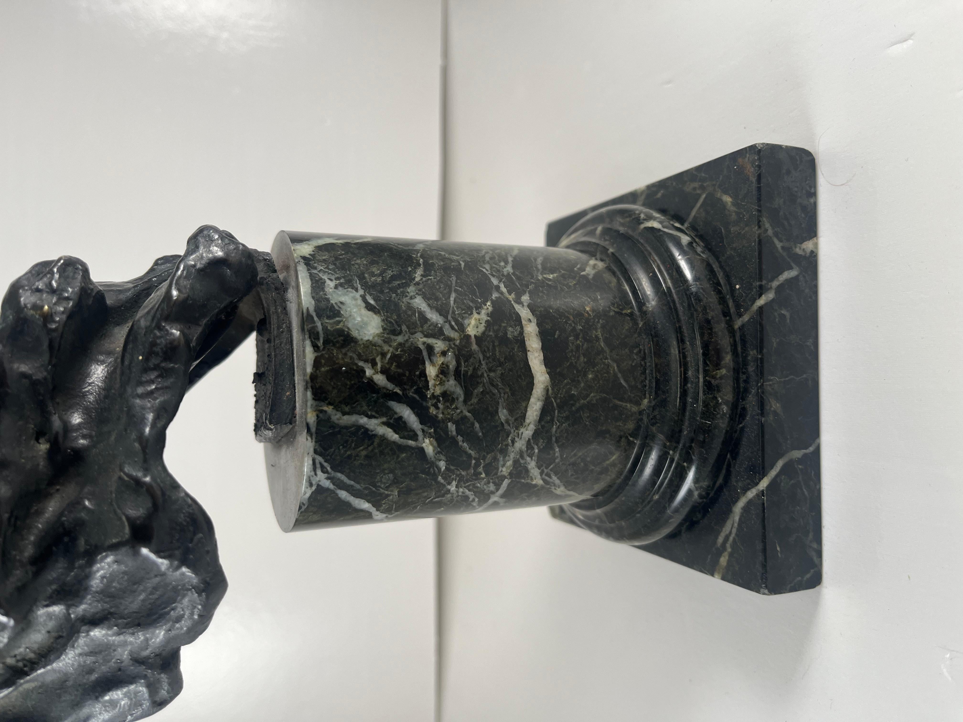 Busto di Beethoven in bronzo e marmo firmato Alfredo Pine & Paris Foundry Circa 1915 in vendita 6