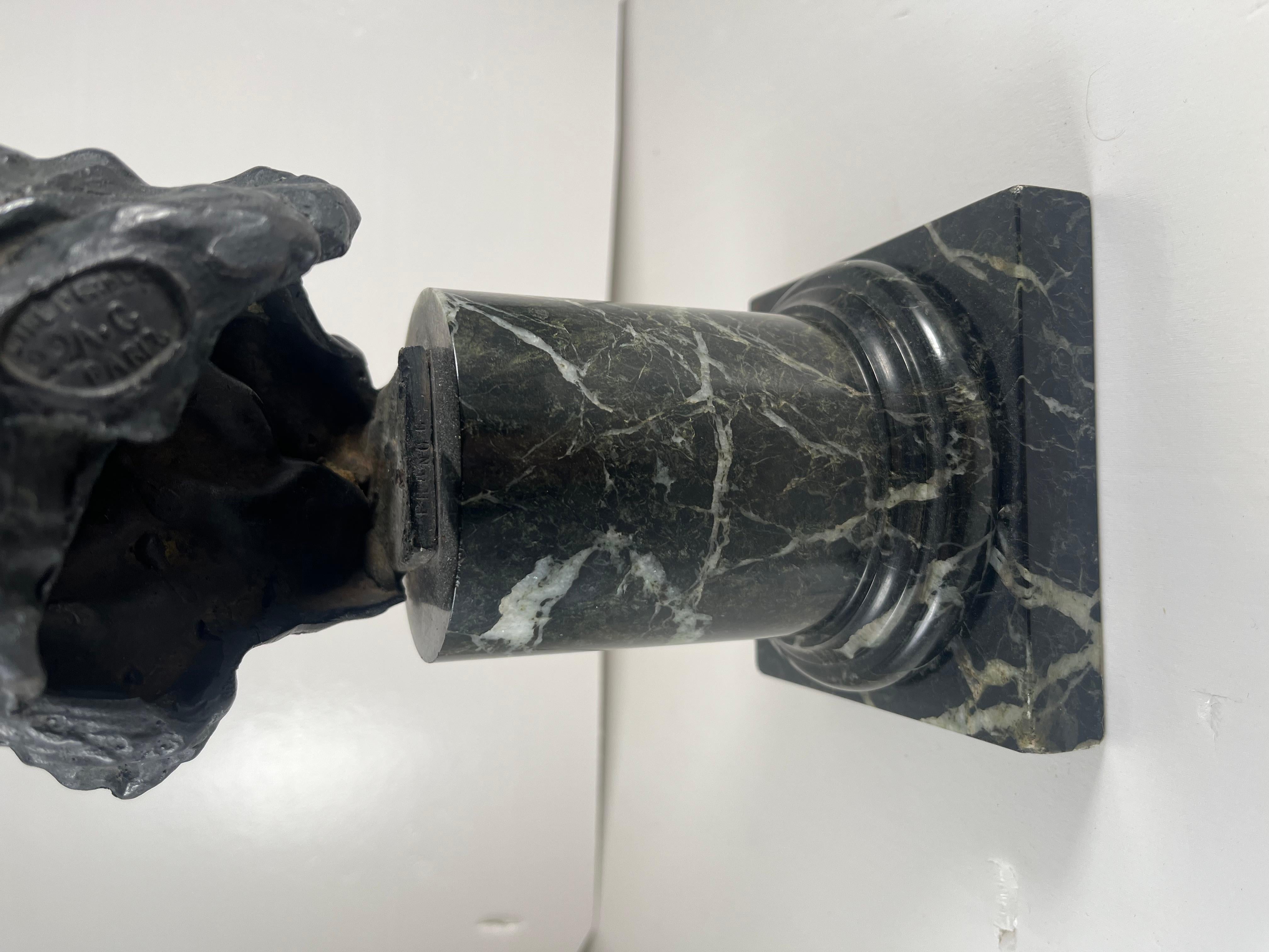 Busto di Beethoven in bronzo e marmo firmato Alfredo Pine & Paris Foundry Circa 1915 in vendita 7