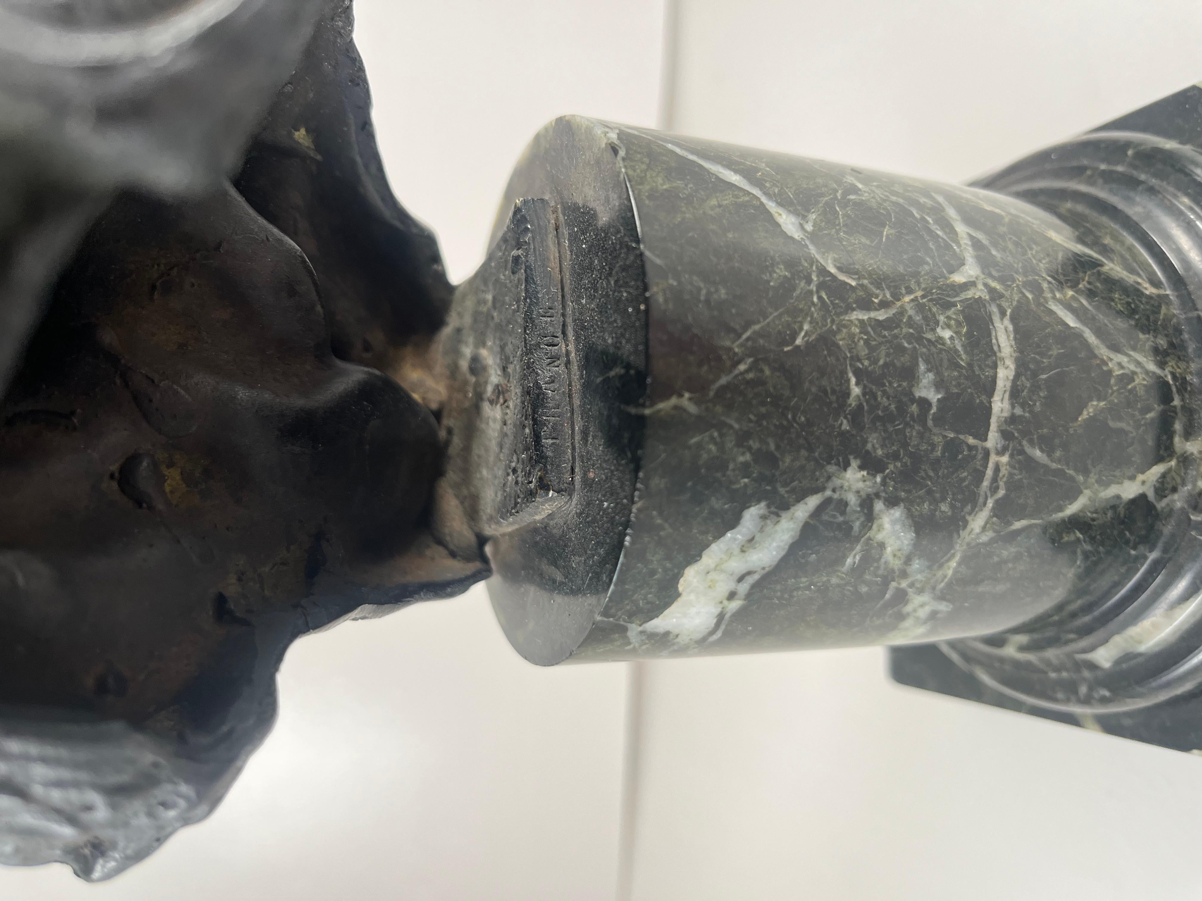 Busto di Beethoven in bronzo e marmo firmato Alfredo Pine & Paris Foundry Circa 1915 in vendita 8