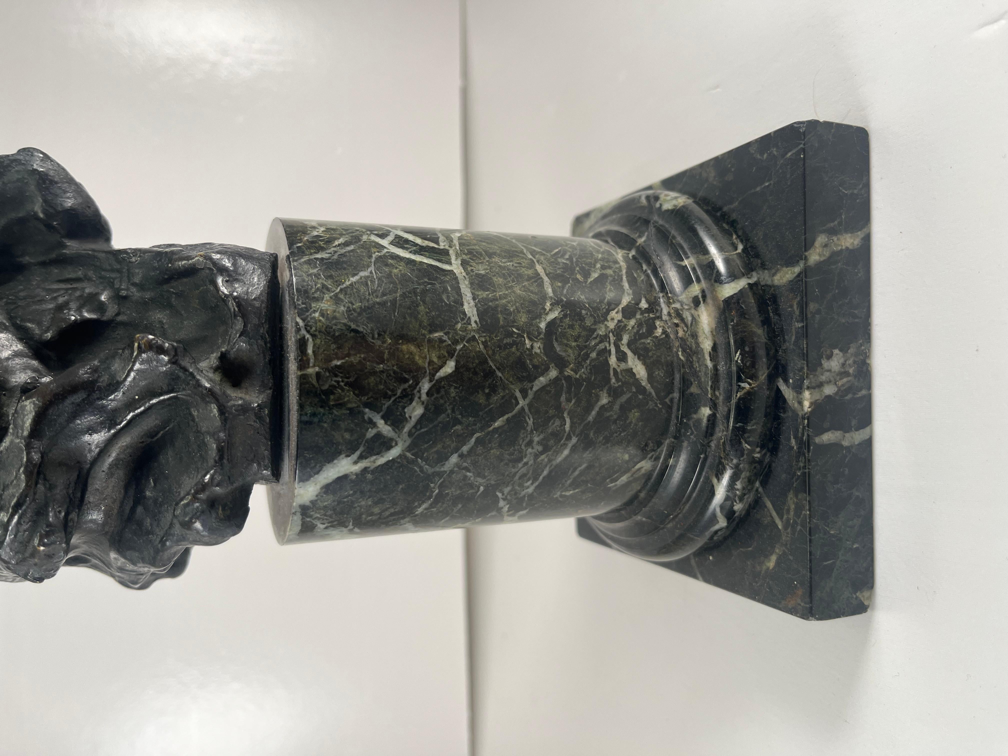 Busto di Beethoven in bronzo e marmo firmato Alfredo Pine & Paris Foundry Circa 1915 in vendita 10