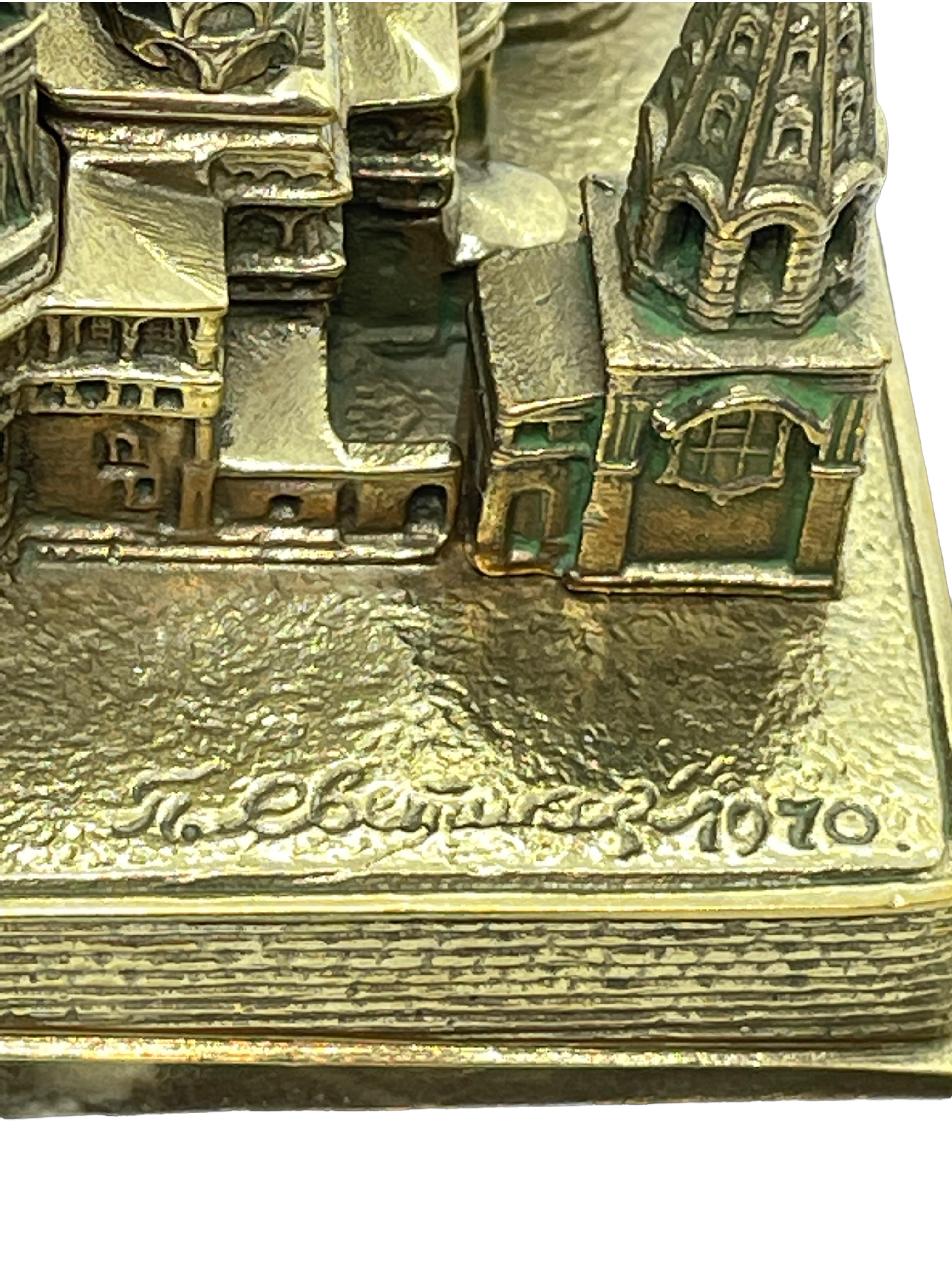Russian Bronze Marble St. Basil's Cathedral Souvenir Building, Russia 1970s For Sale