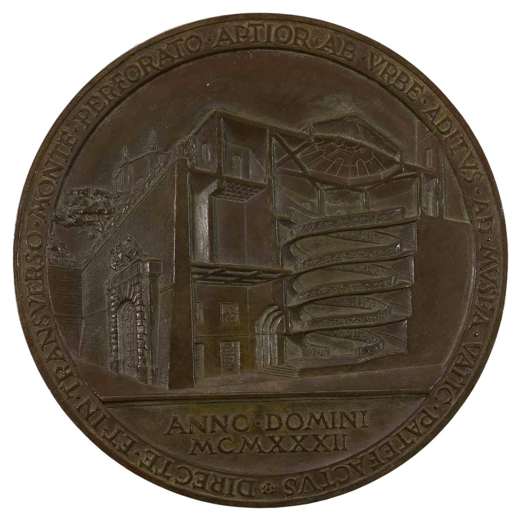 Bronze Medallion by Aurelio Mistruzzi, 20th Century For Sale