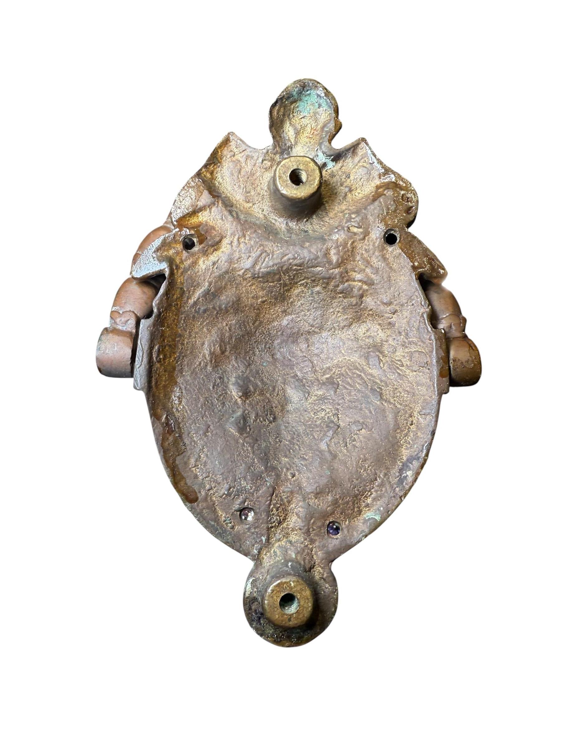 Patinated Bronze Medusa Door Knocker For Sale