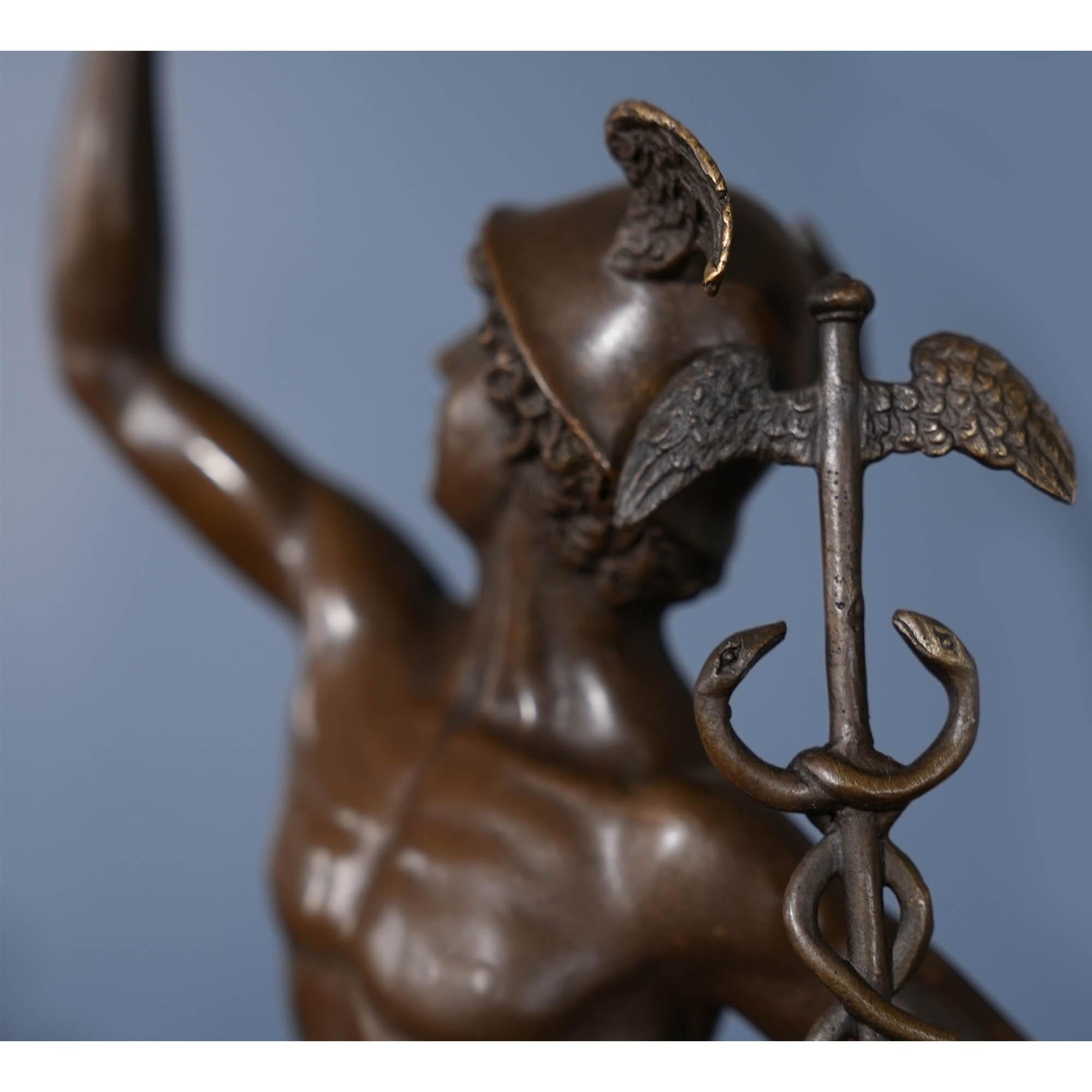 Bronze-Quecksilberglas auf Marmorsockel im Zustand „Neu“ im Angebot in Annville, PA