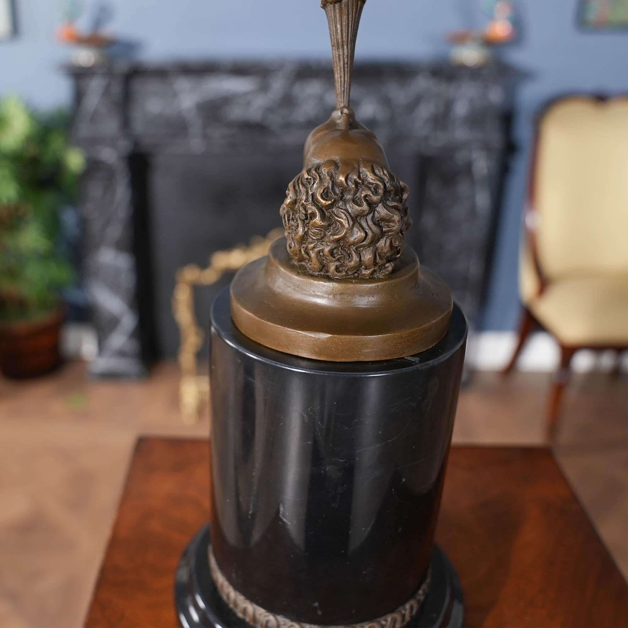 Bronze Mercury on Marble Base For Sale 3