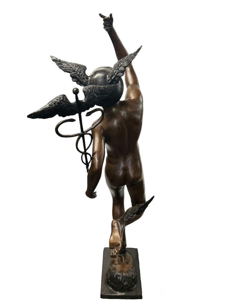 Bronze Mercury Statue Hermes Classical Art Giambologna For Sale 6