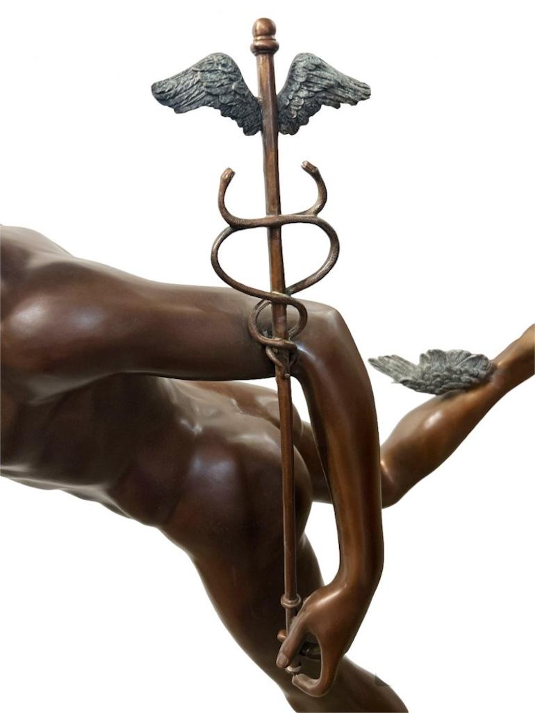 Bronze Mercury Statue Hermes Classical Art Giambologna For Sale 7