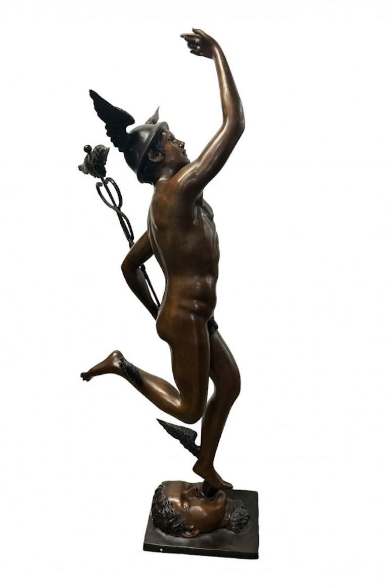 Bronze Mercury Statue Hermes Classical Art Giambologna For Sale 8