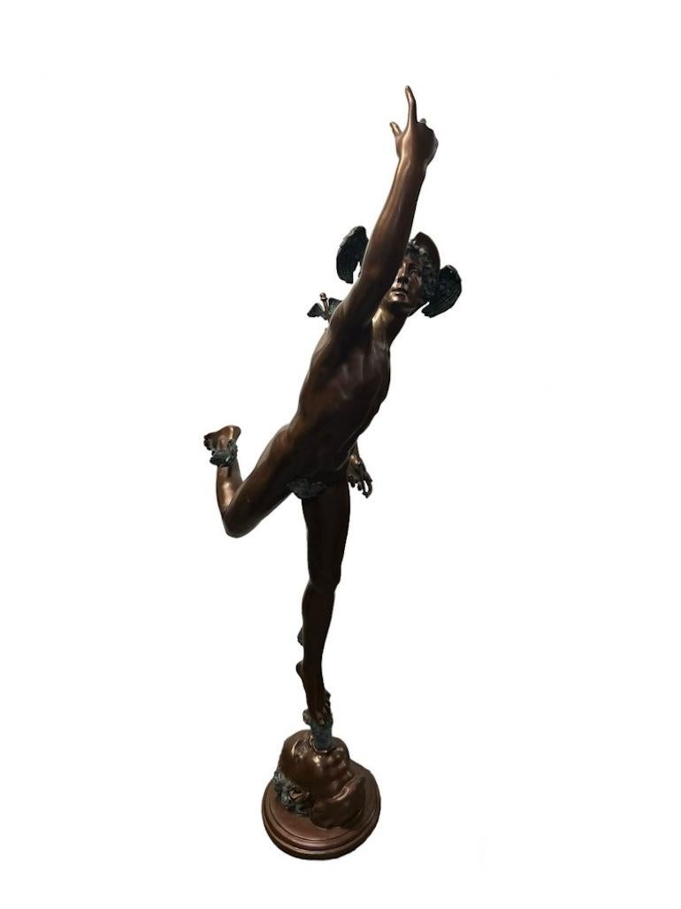 Bronze Mercury Statue Hermes Classical Art Giambologna For Sale 2