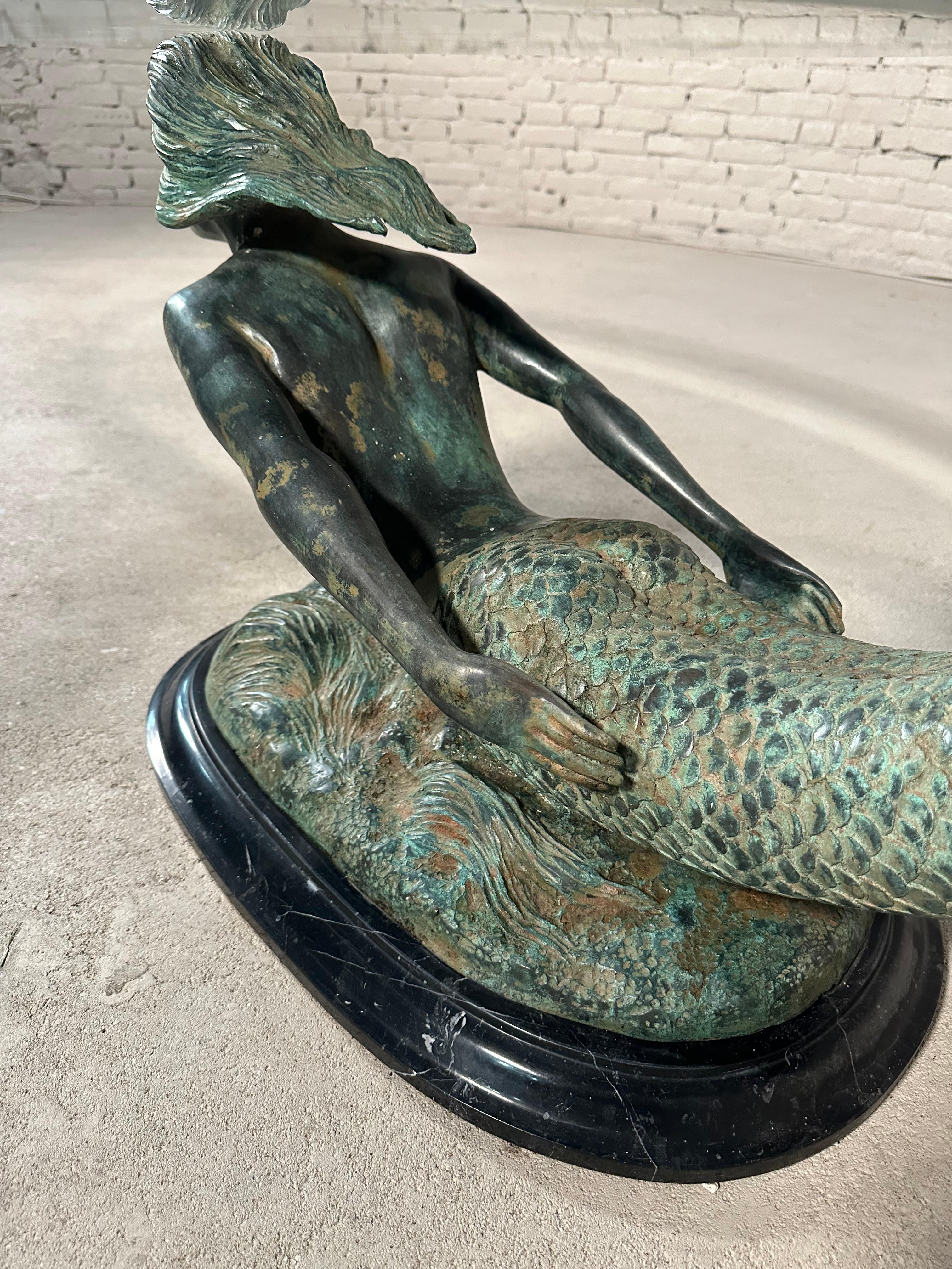 Bronze Mermaid Coffee Table In Good Condition For Sale In BREDA, NL