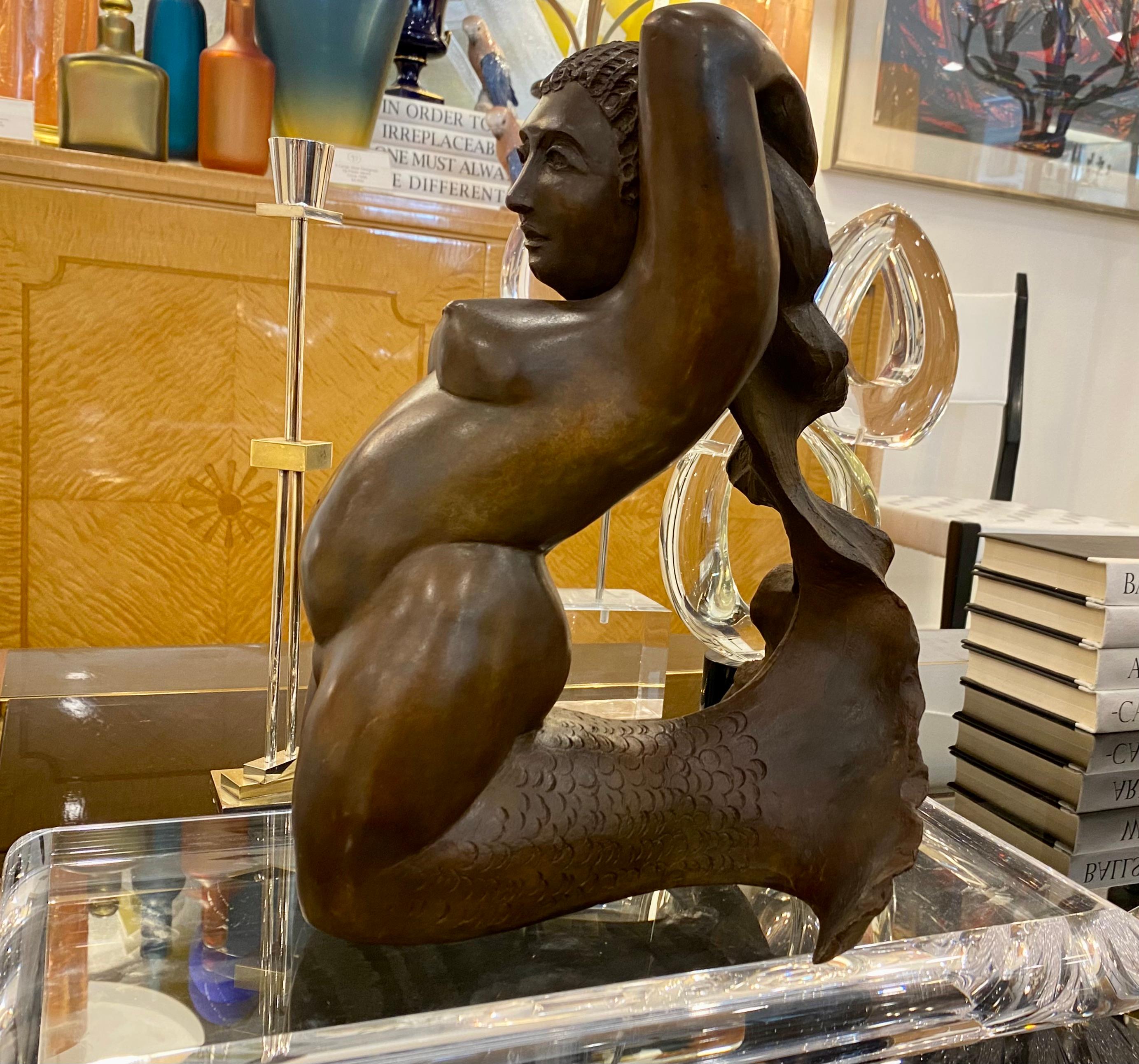 Bronze Mermaid Sculpture by Barbara Beretich For Sale 10