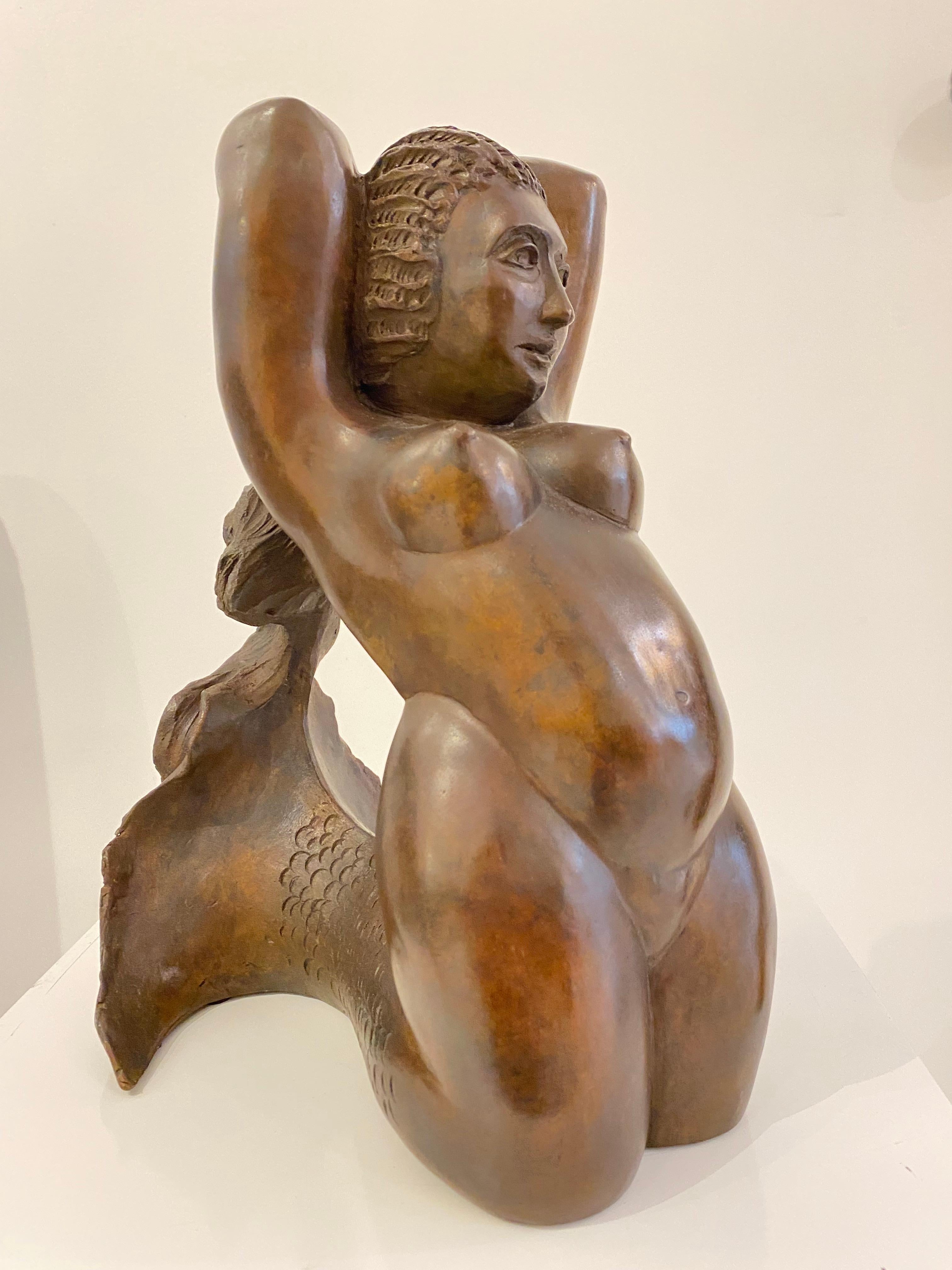 American Bronze Mermaid Sculpture by Barbara Beretich