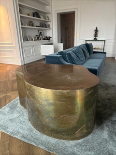 Bronze Metal Large Freeform Side Table, Karl Springer Style, 1980s US