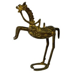 Used Bronze Mid-Century Hrose Sculpture- MCM- Brutalist