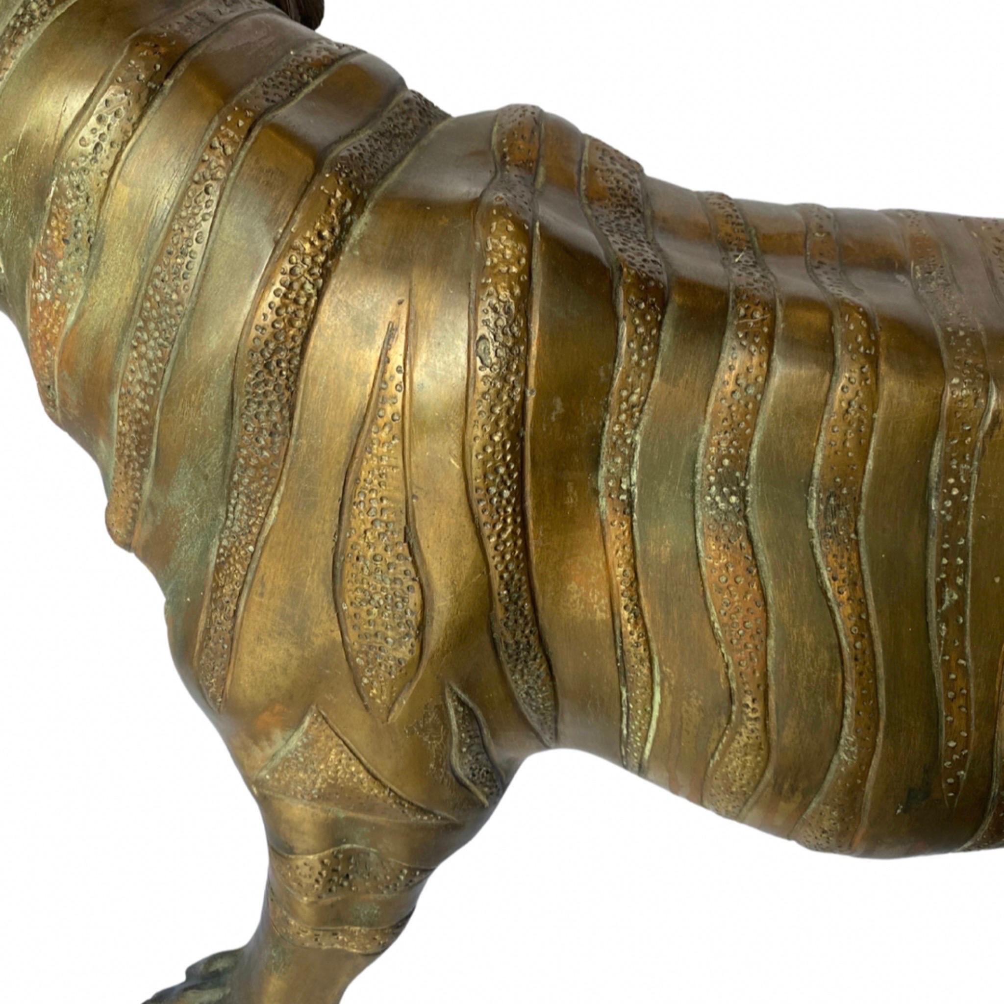 Bronze Midcentury Tiger Sculpture For Sale 6