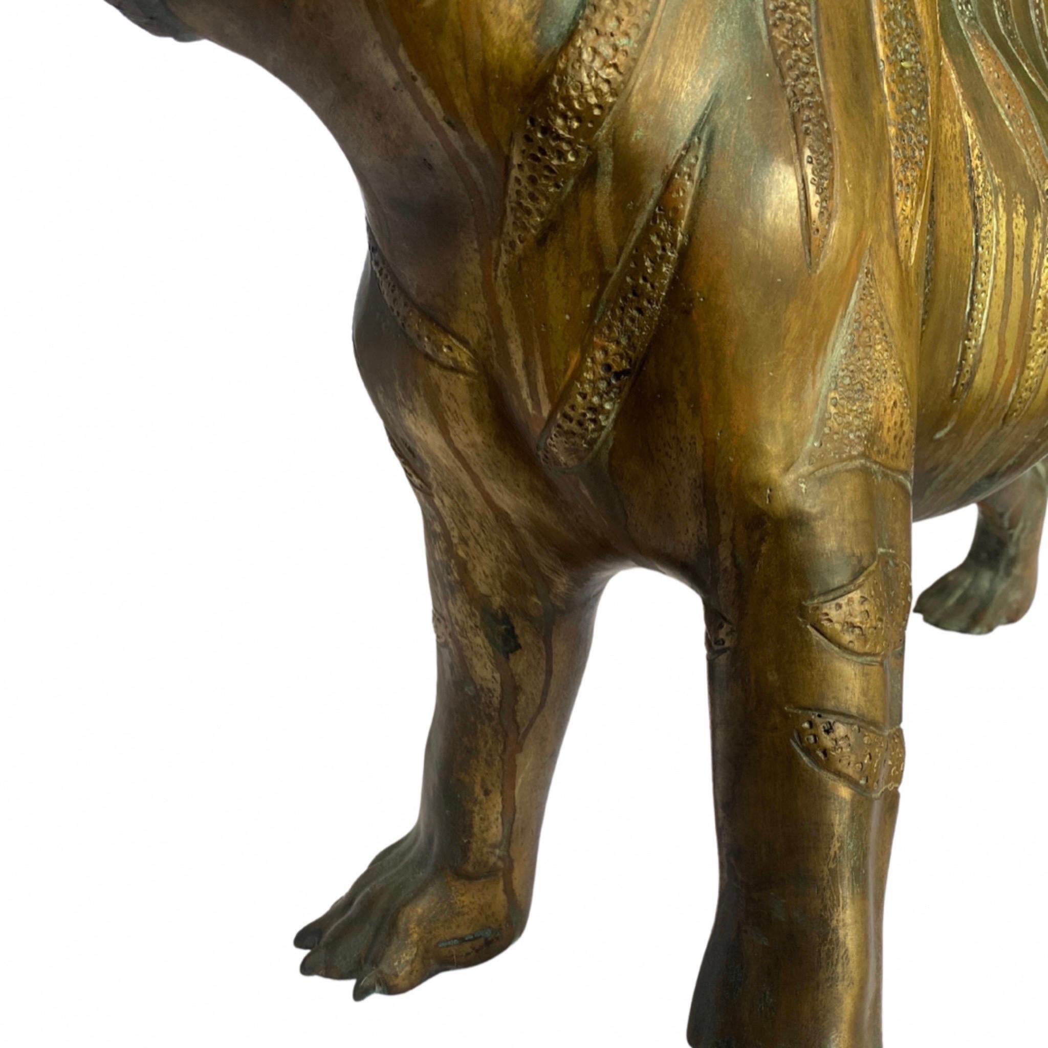 Bronze Midcentury Tiger Sculpture For Sale 7
