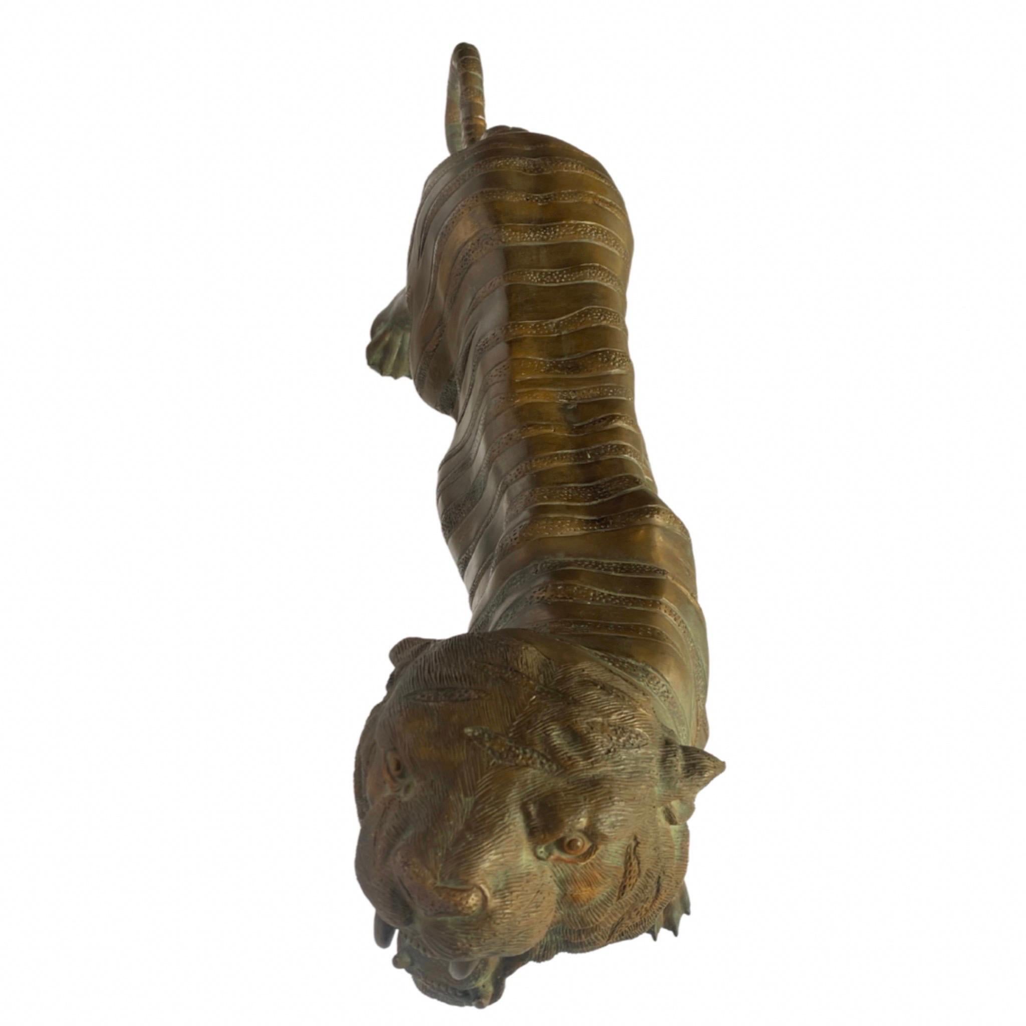 Bronze Midcentury Tiger Sculpture For Sale 8