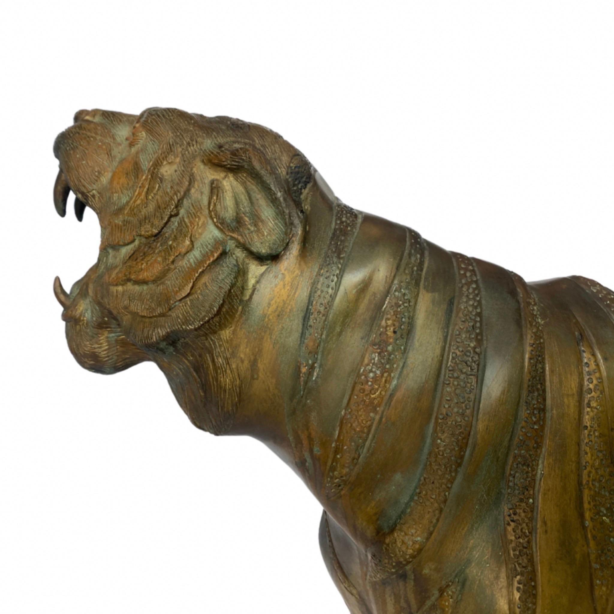 20th Century Bronze Midcentury Tiger Sculpture For Sale