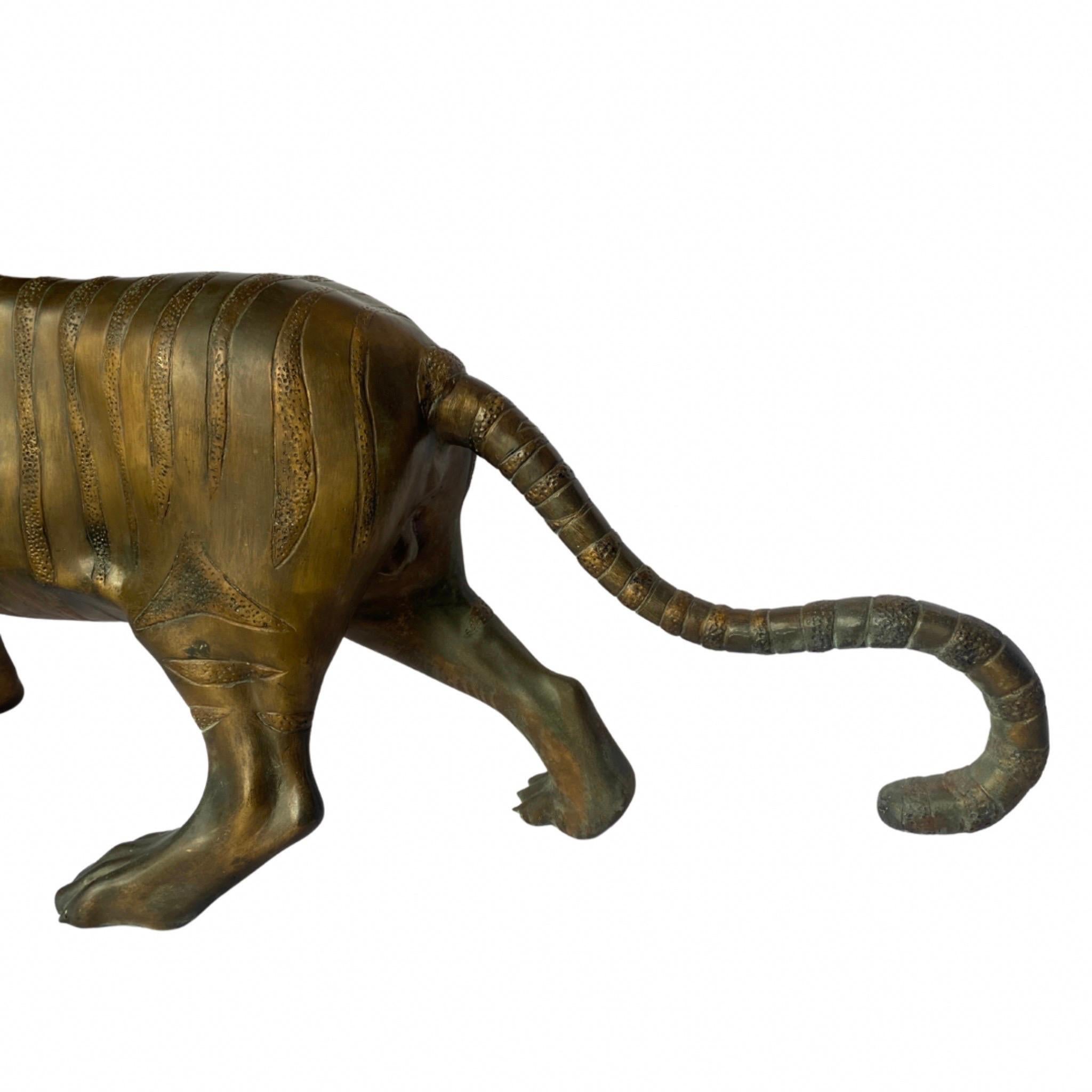 Bronze Midcentury Tiger Sculpture For Sale 2