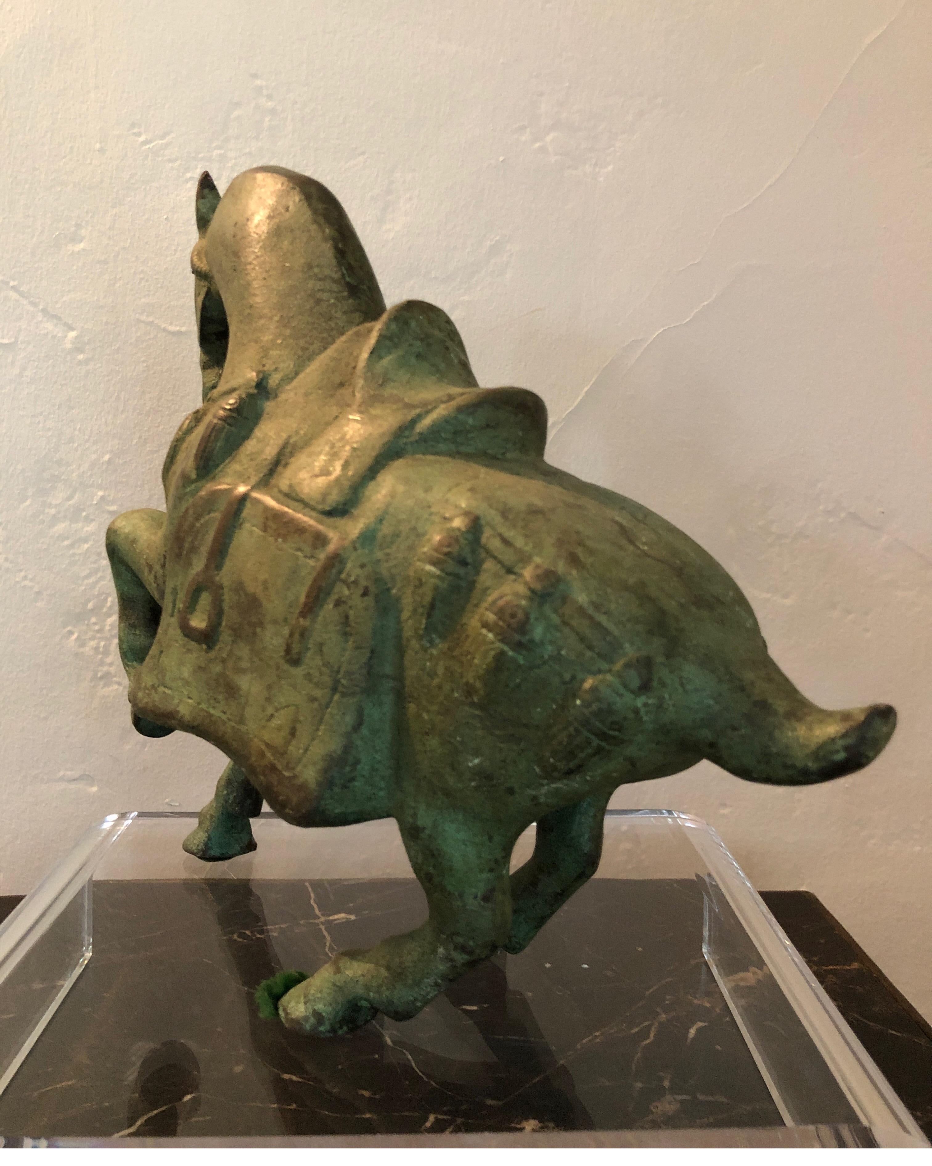Bronze Ming Dynasty Style Standing Horse Statue In Good Condition In Los Angeles, CA