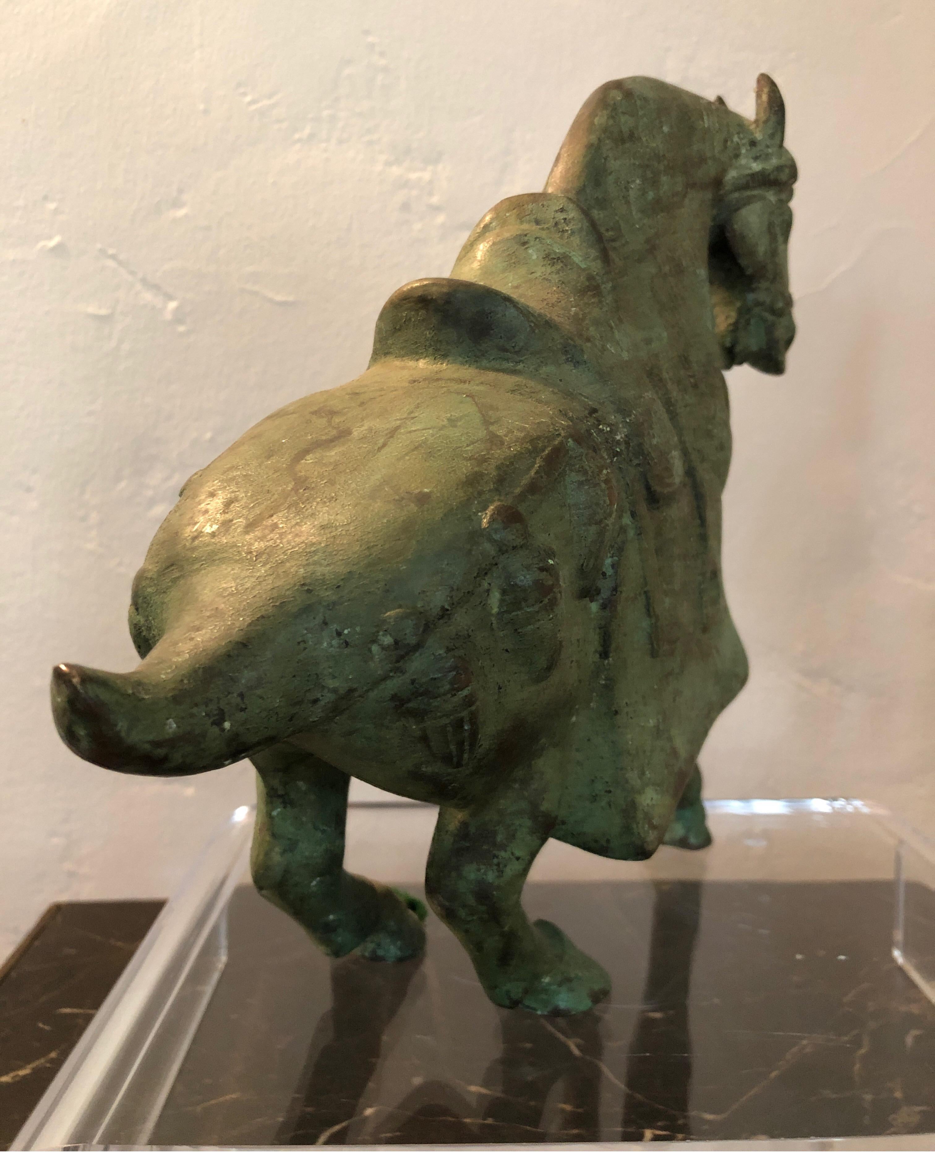 20th Century Bronze Ming Dynasty Style Standing Horse Statue