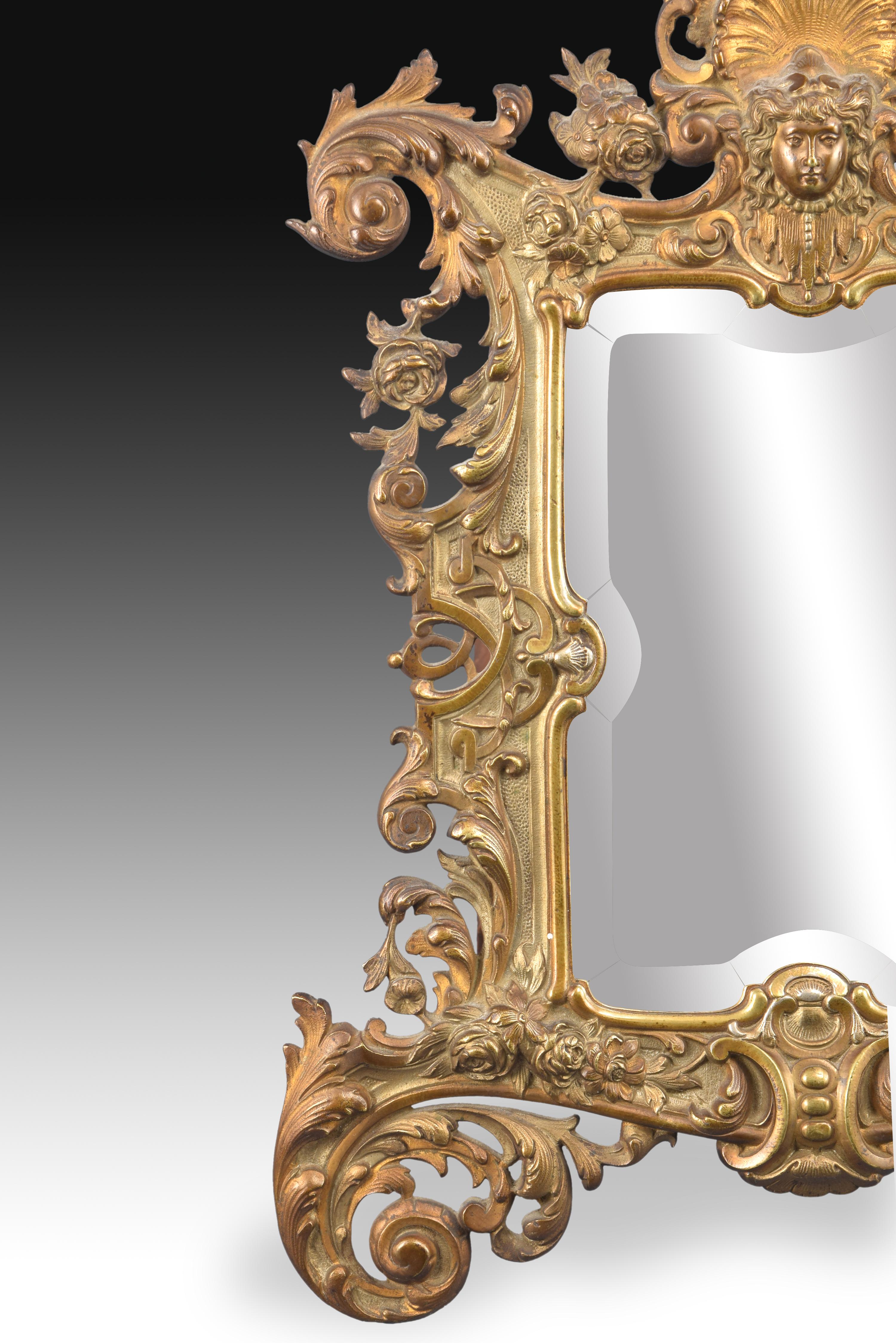 Neoclassical Bronze Mirror, 19th Century