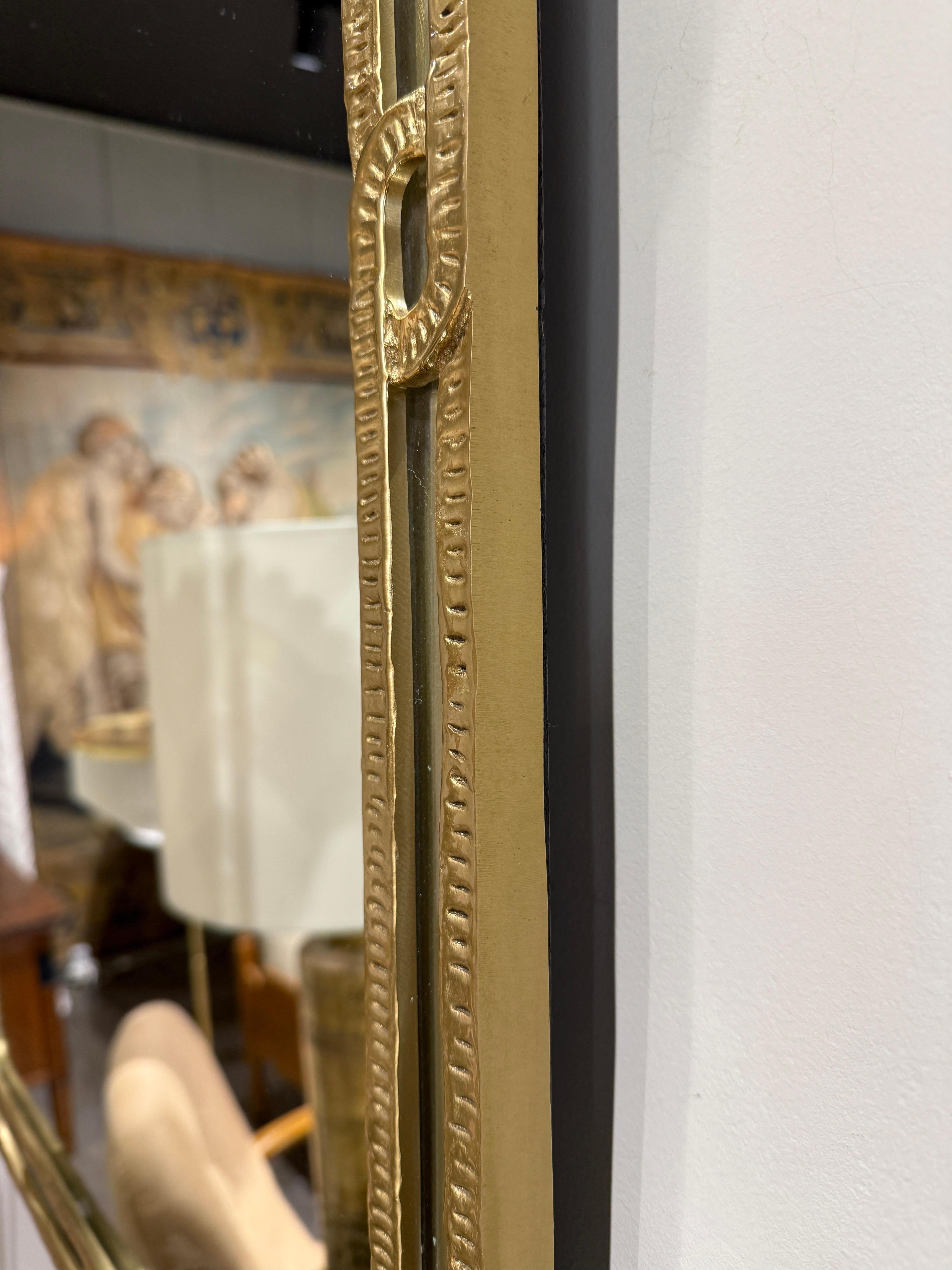 Bronze mirror Angelo Brotto Italy 1960 In Good Condition In PARIS, FR