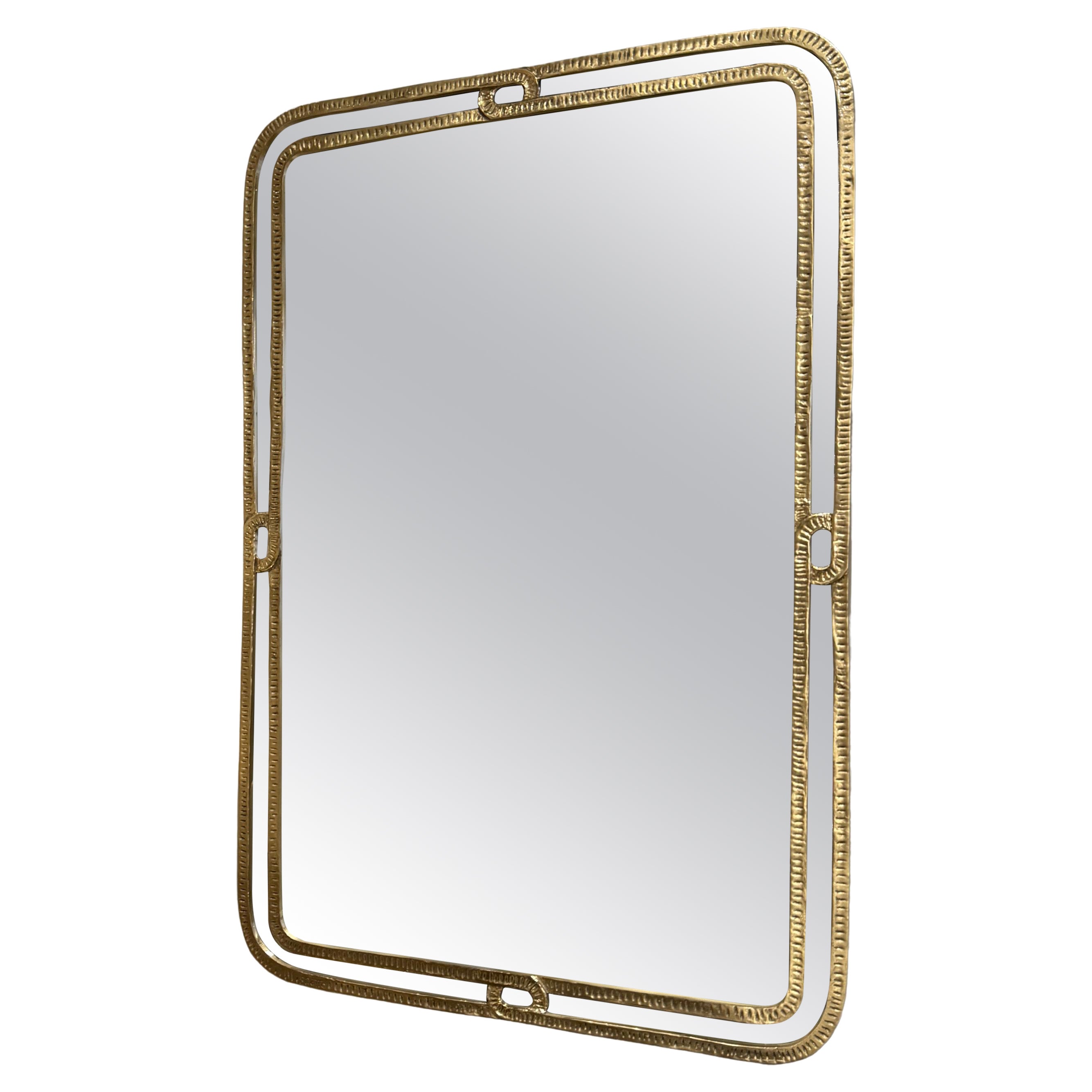 Bronze mirror Angelo Brotto Italy 1960