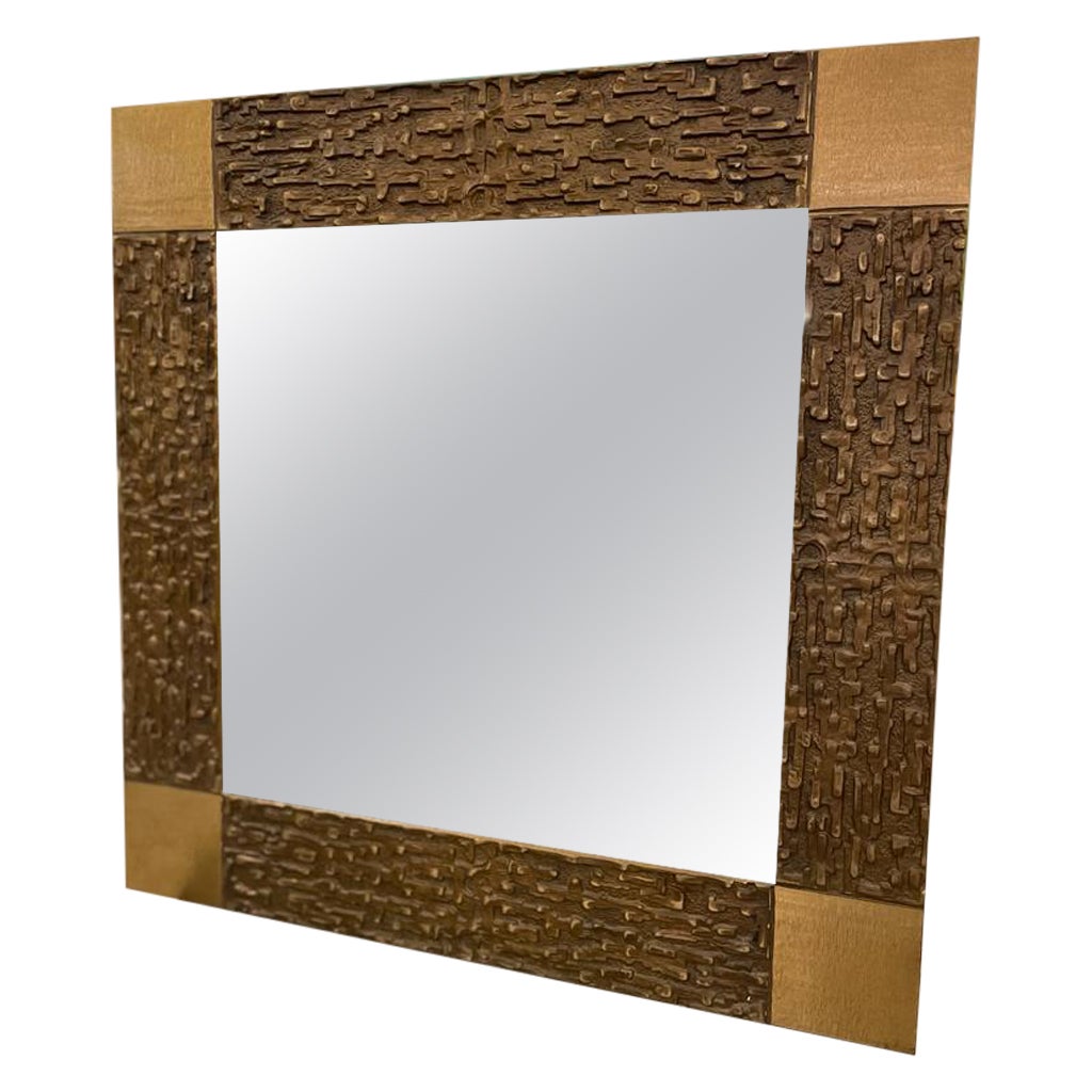 Bronze Mirror by Luciano Frigerio, Italy 1960s For Sale