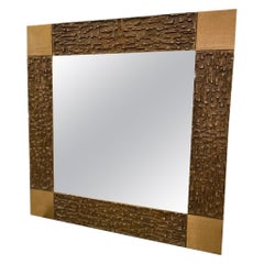Bronze Mirror by Luciano Frigerio, Italy 1960s