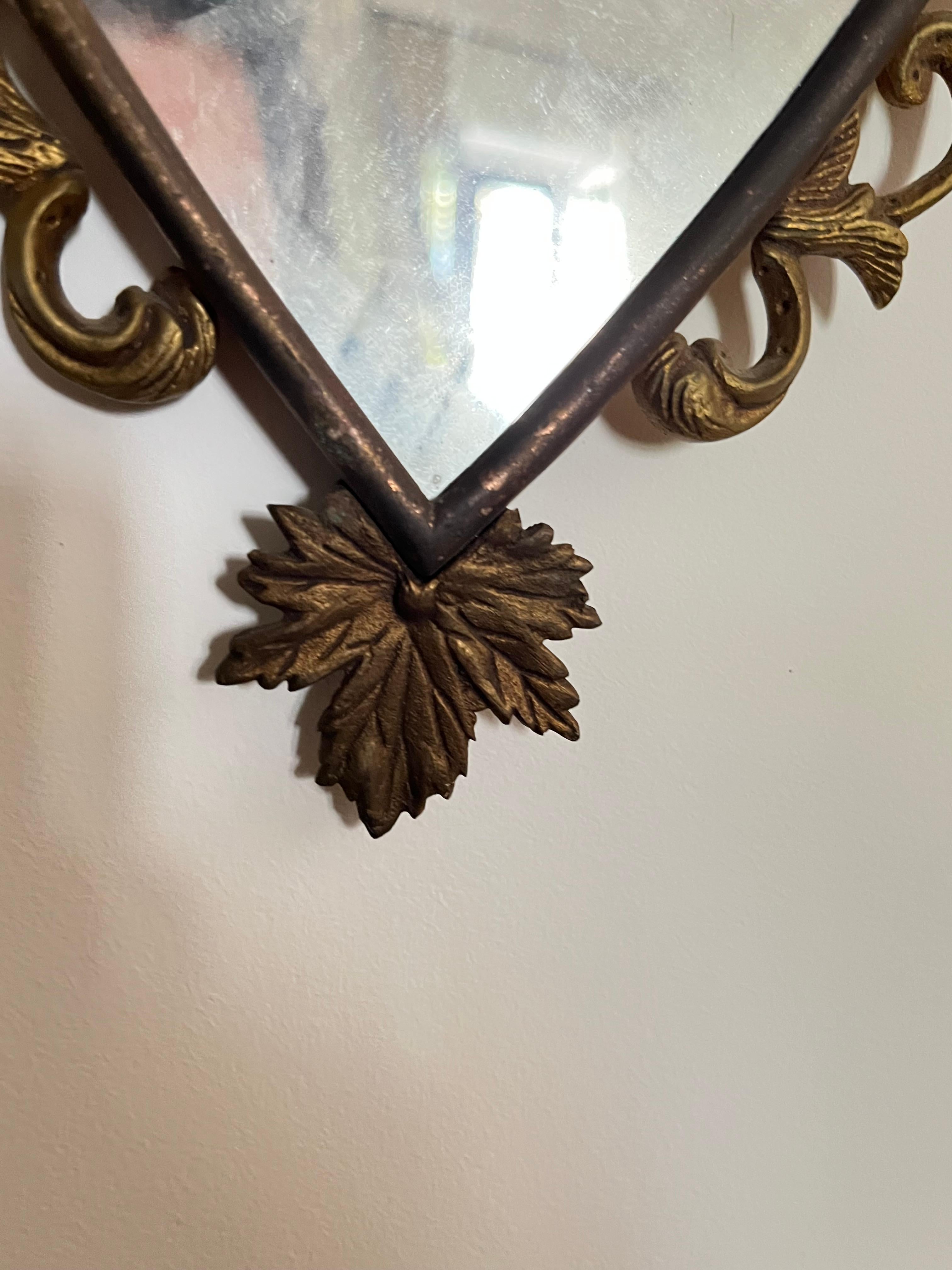 Bronze Mirror, Italian Production, 1950s In Good Condition For Sale In Palermo, IT