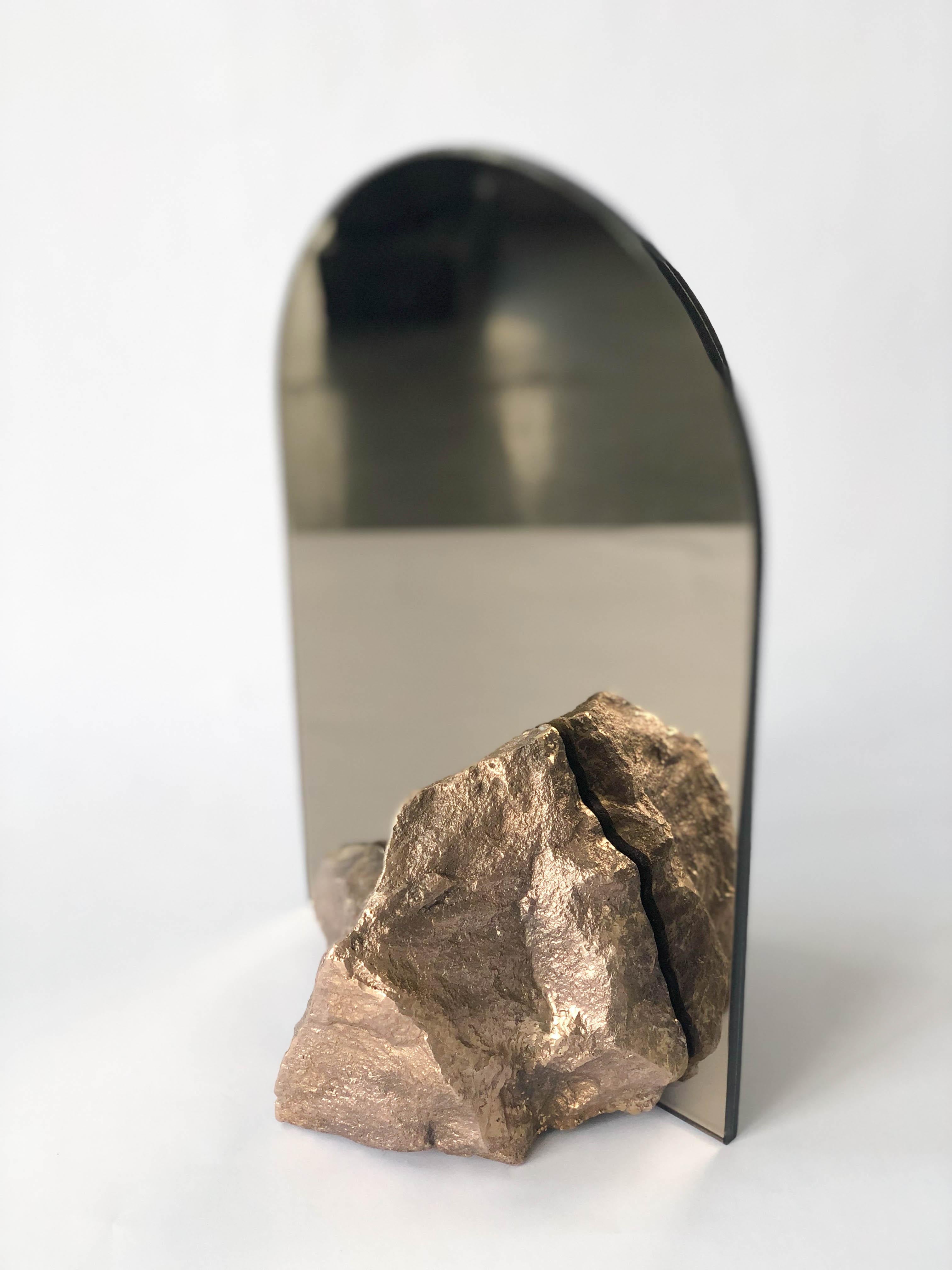 Organic Modern Bronze Mirror, Mirror by Dessislava Madanska