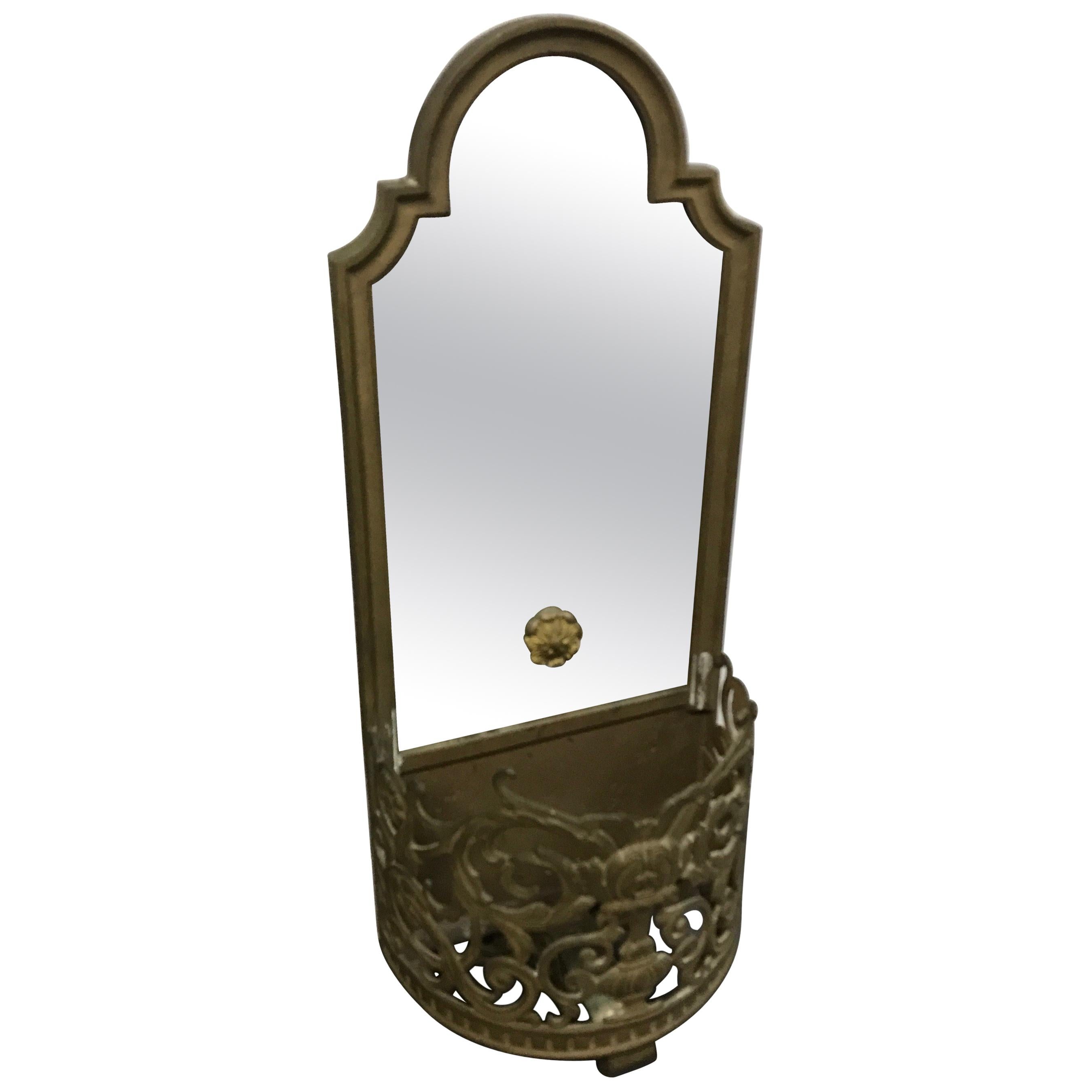 Bronze Mirrored Back Wall Pocket For Sale