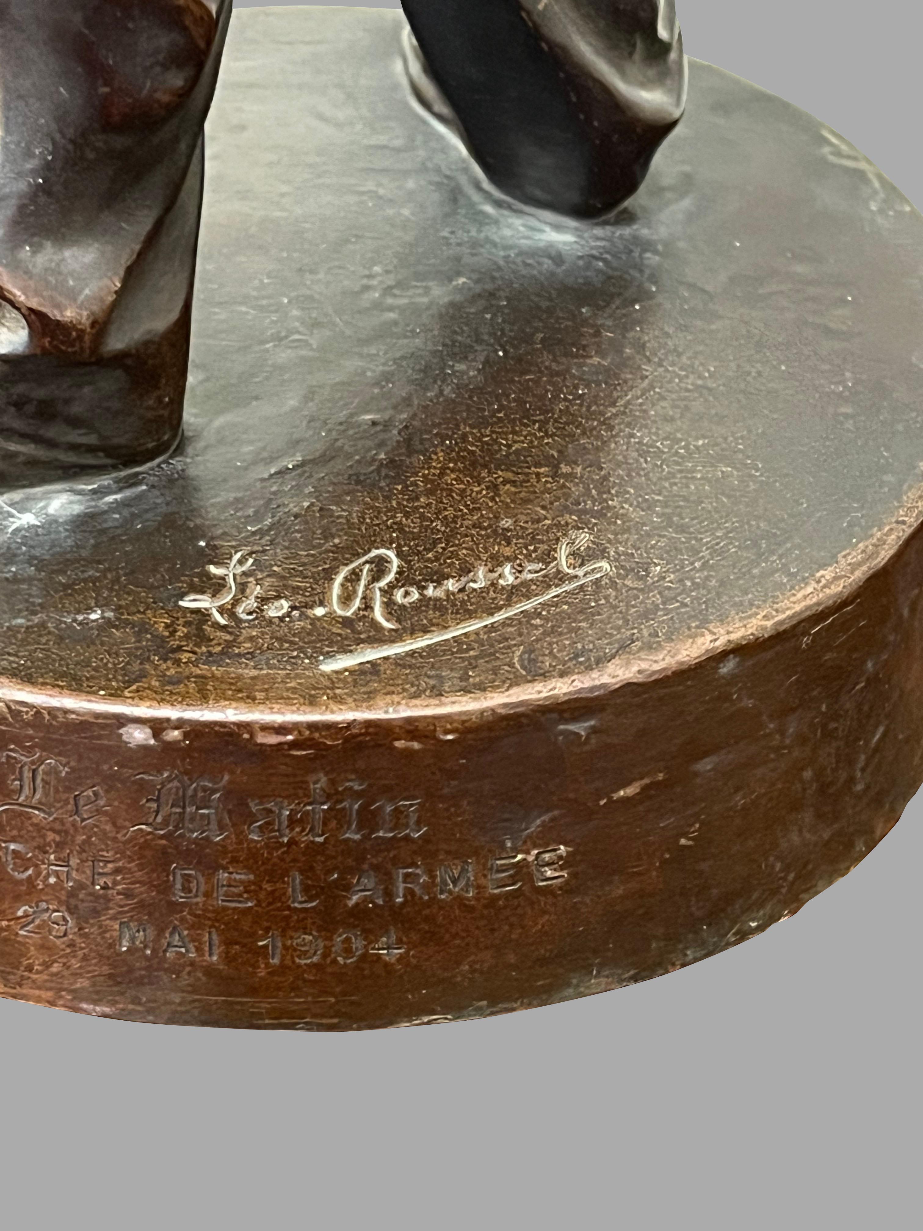 Leo Roussel (French 1868-1943) Bronze Figure of a Boxer Titled 