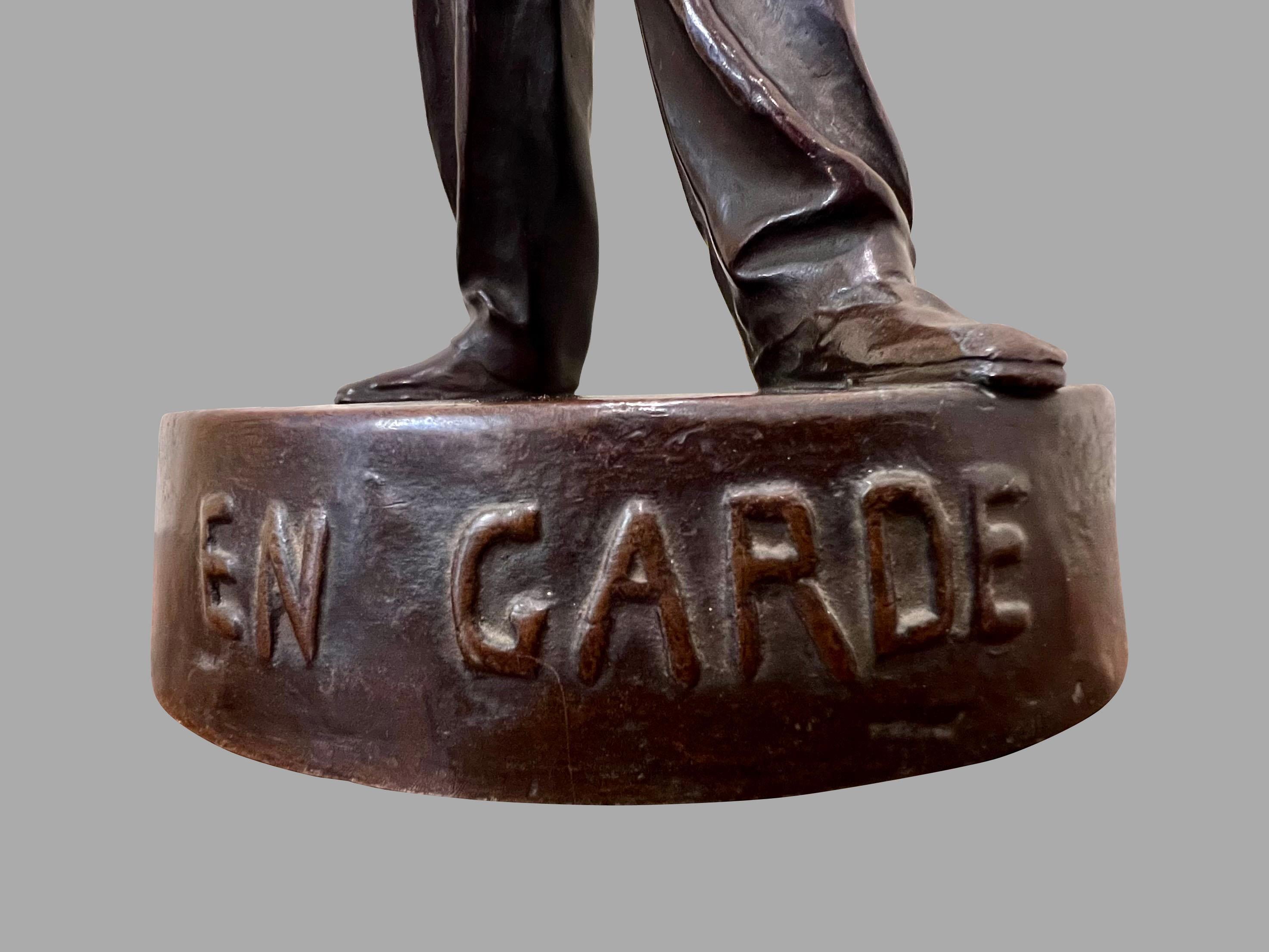 Leo Roussel (French 1868-1943) Bronze Figure of a Boxer Titled 
