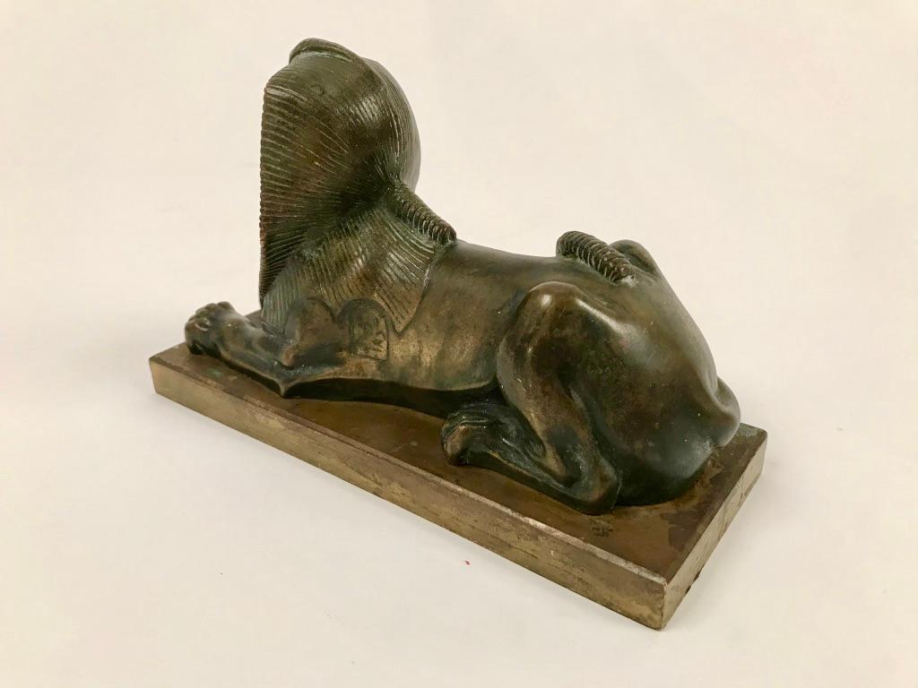 Cast Bronze Model of a Sphinx, French, 19th Century
