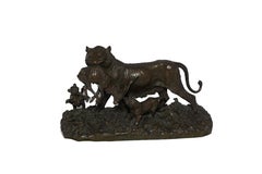 Bronze Model of "Lioness Carrying an Antelope" by Christophe Fratin