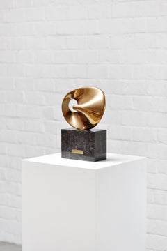 Bronze Modernist Abstract Sculpture by Grégory Anatchkov, France, 1980